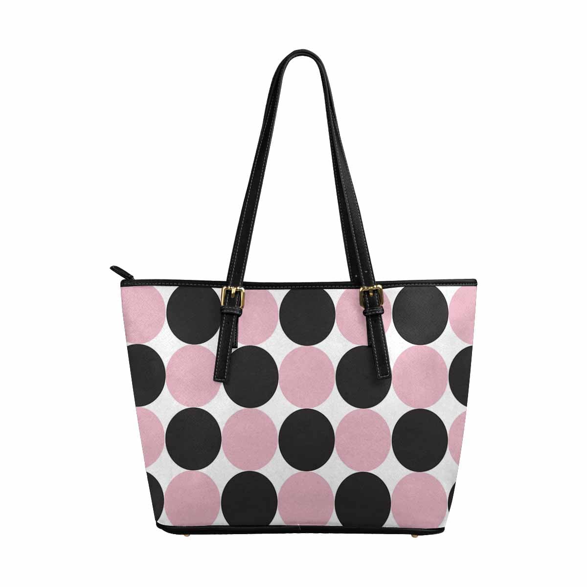 Large Leather Tote Shoulder Bag in multicolor, showcasing its spacious design and adjustable straps.