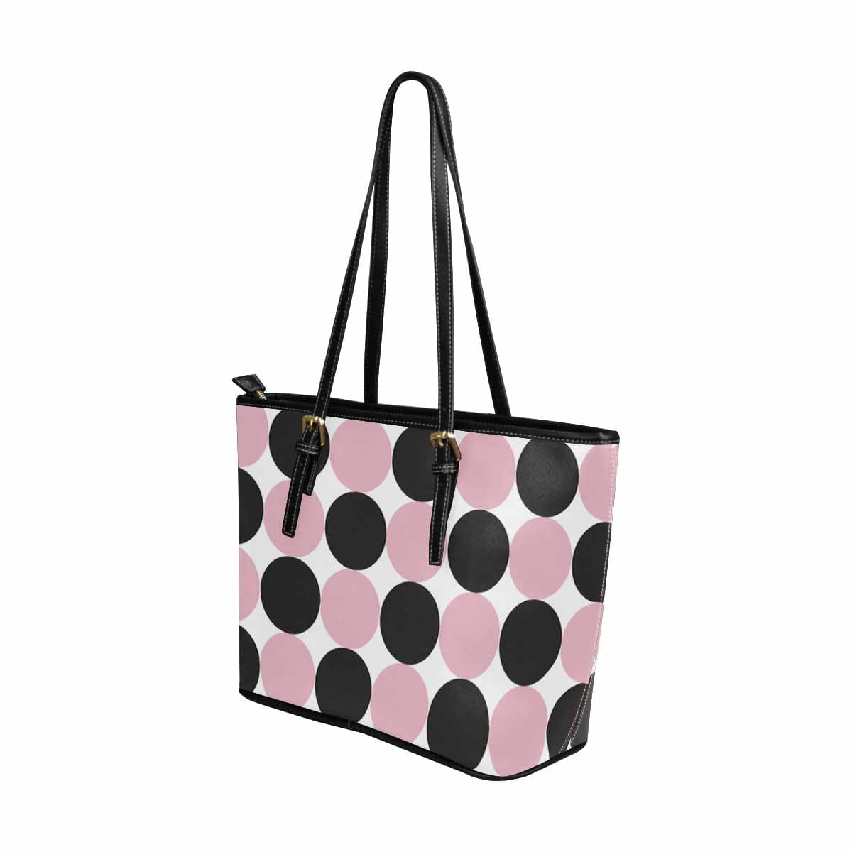 Large Leather Tote Shoulder Bag in multicolor, showcasing its spacious design and adjustable straps.