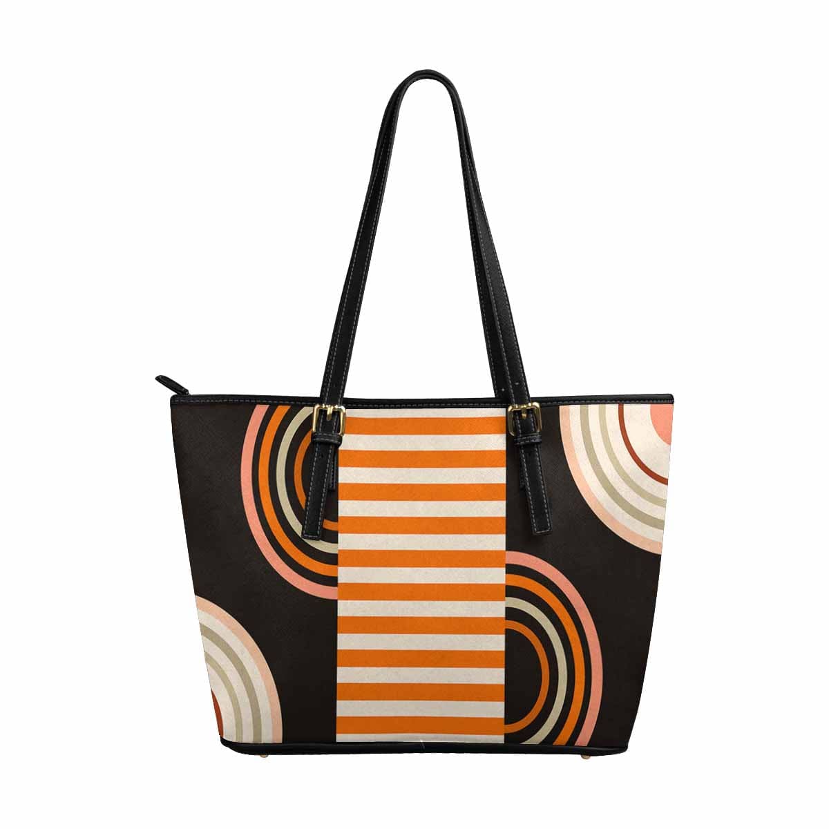 Large Leather Tote Shoulder Bag in multicolor, showcasing its spacious design and durable straps.