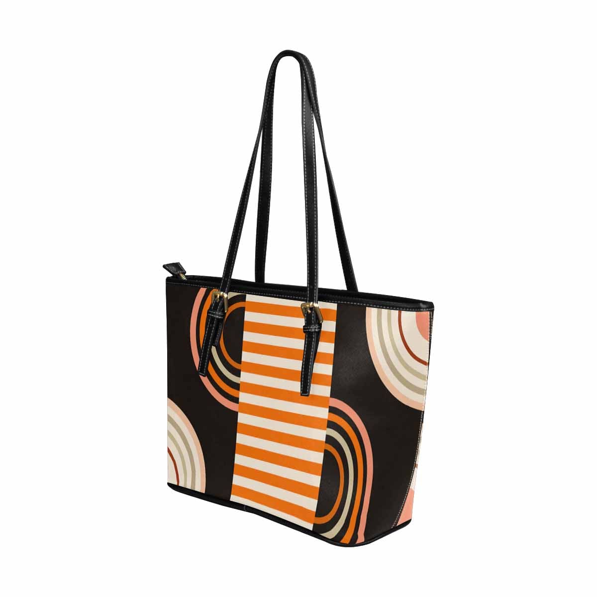 Large Leather Tote Shoulder Bag in multicolor, showcasing its spacious design and durable straps.
