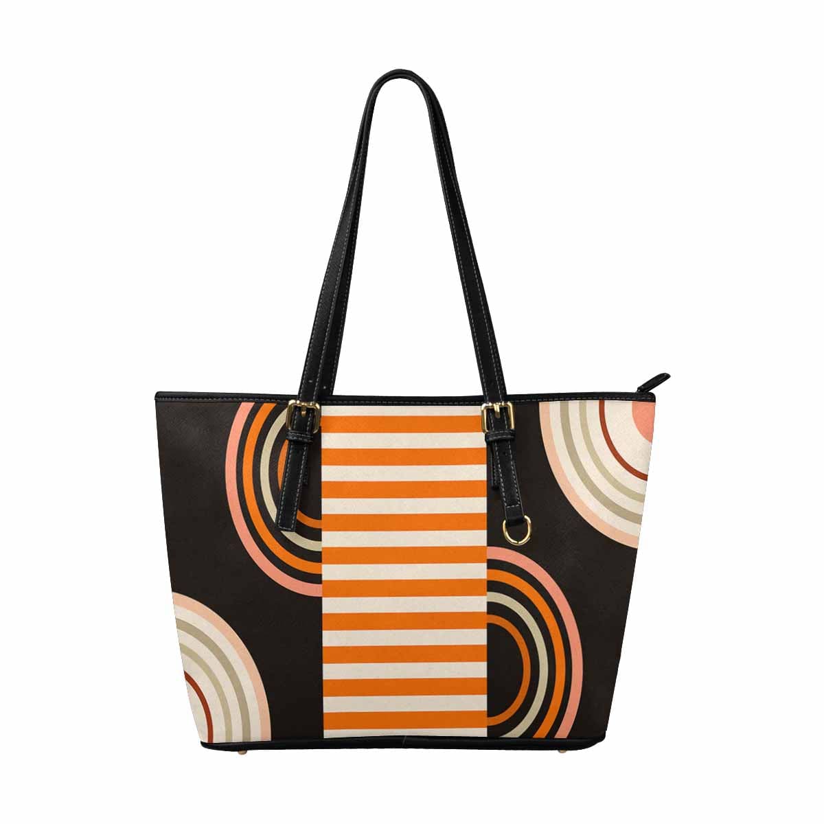 Large Leather Tote Shoulder Bag in multicolor, showcasing its spacious design and durable straps.