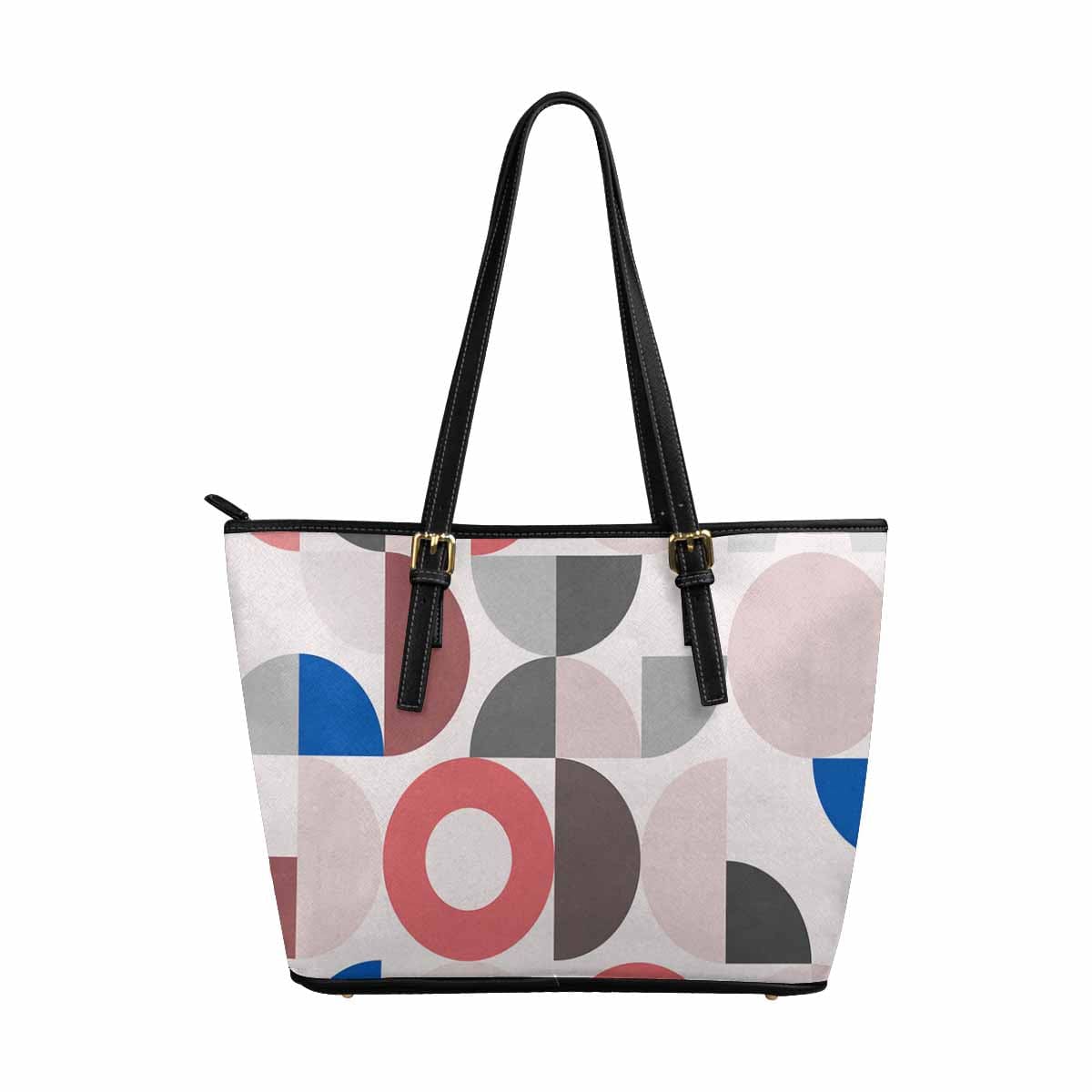 Large Leather Tote Shoulder Bag in multicolor, showcasing its spacious design and adjustable straps.
