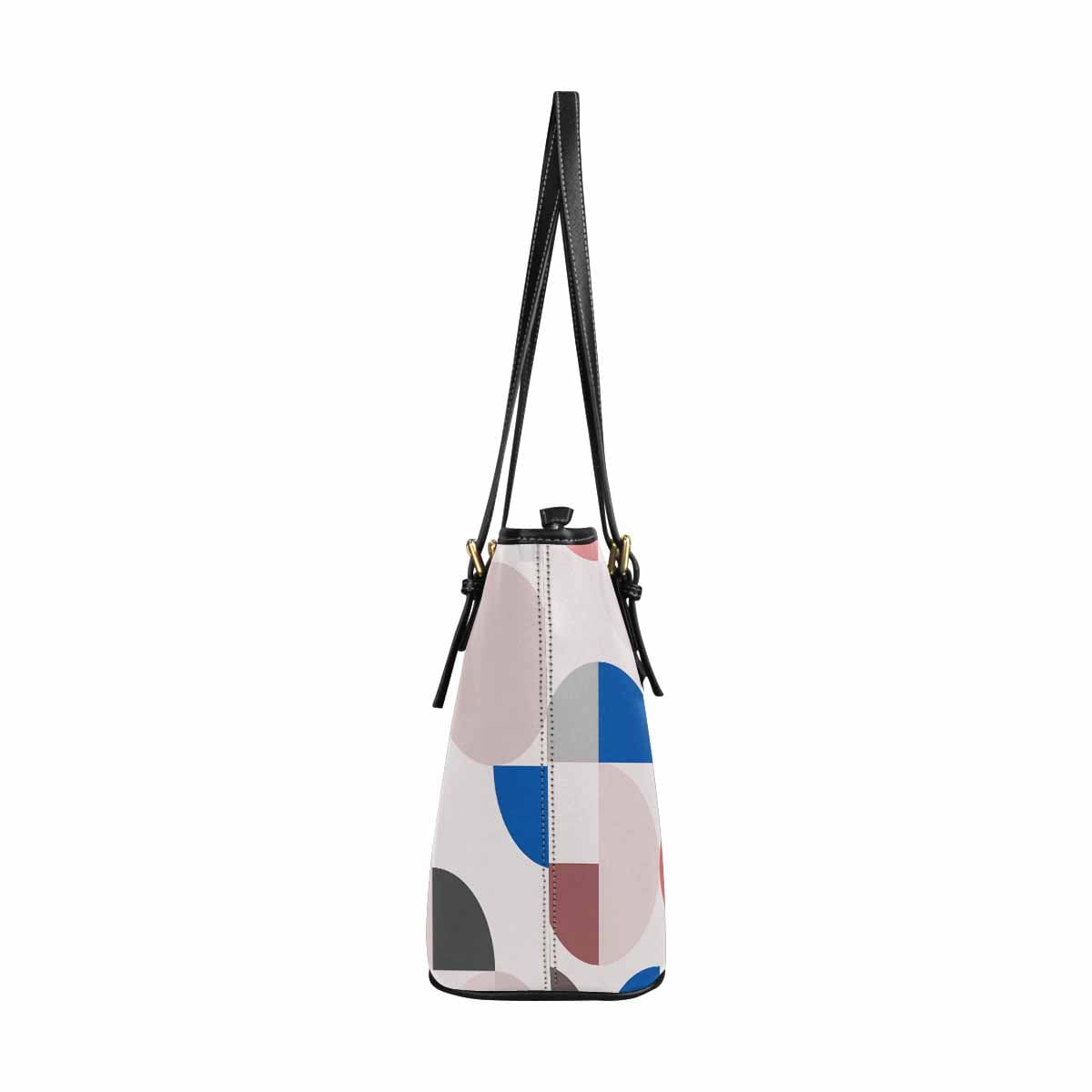 Large Leather Tote Shoulder Bag in multicolor, showcasing its spacious design and adjustable straps.
