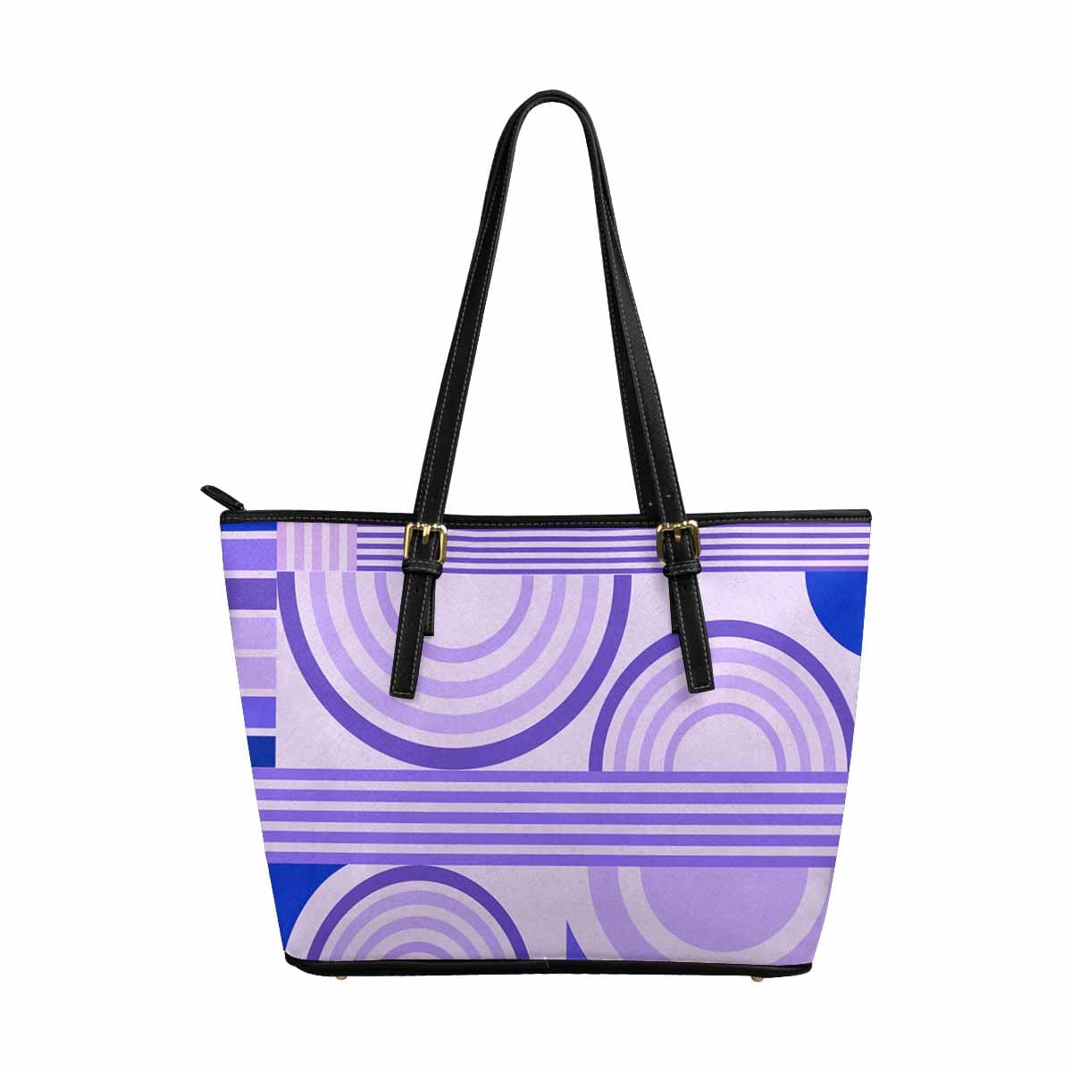 Large Leather Tote Shoulder Bag in multicolor, showcasing its spacious design and adjustable shoulder straps.