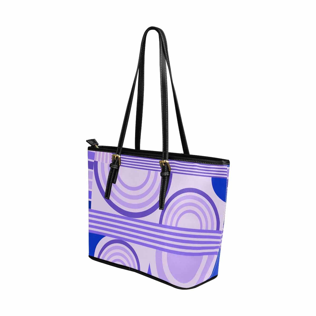 Large Leather Tote Shoulder Bag in multicolor, showcasing its spacious design and adjustable shoulder straps.