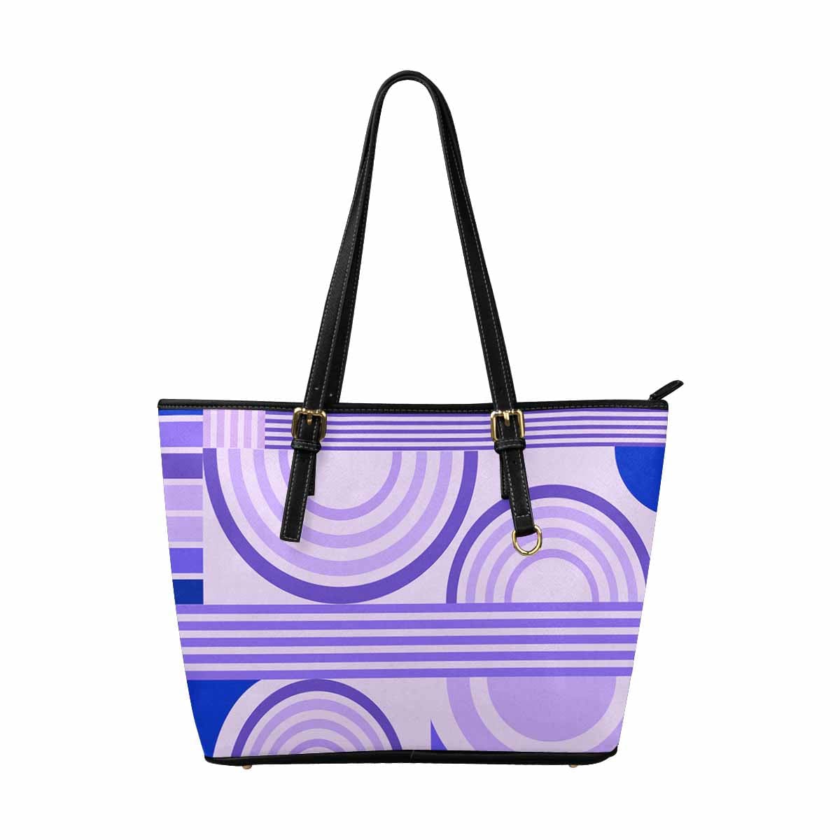 Large Leather Tote Shoulder Bag in multicolor, showcasing its spacious design and adjustable shoulder straps.