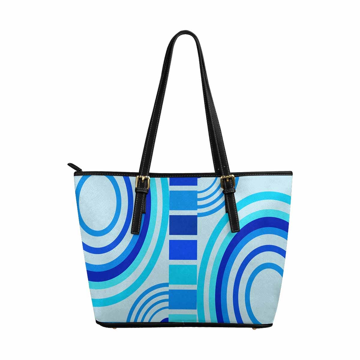 Large Leather Tote Shoulder Bag in multicolor, showcasing its spacious design and adjustable straps.