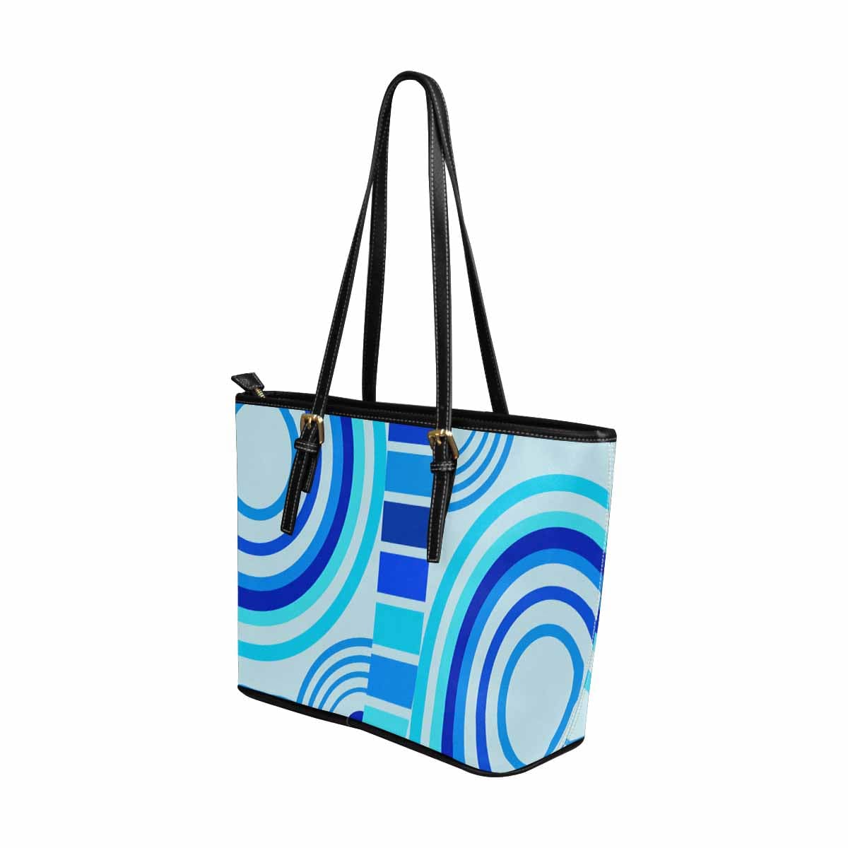 Large Leather Tote Shoulder Bag in multicolor, showcasing its spacious design and adjustable straps.