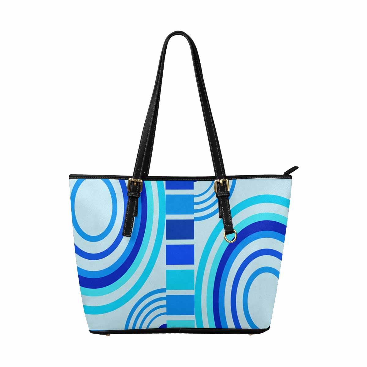Large Leather Tote Shoulder Bag in multicolor, showcasing its spacious design and adjustable straps.