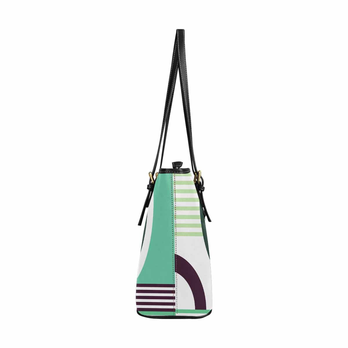 Large Leather Tote Shoulder Bag in multicolor, showcasing its spacious design and adjustable shoulder straps.