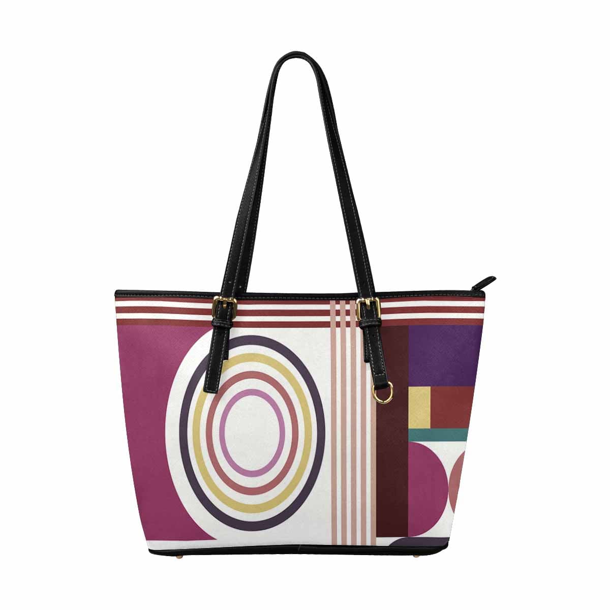 Large Leather Tote Shoulder Bag in multicolor, showcasing its spacious design and durable PU leather material.