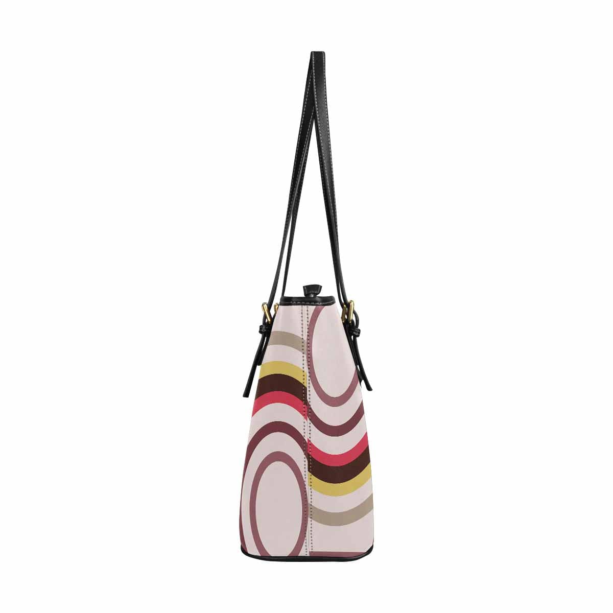 Large Leather Tote Shoulder Bag in multicolor, showcasing its spacious design and adjustable straps.
