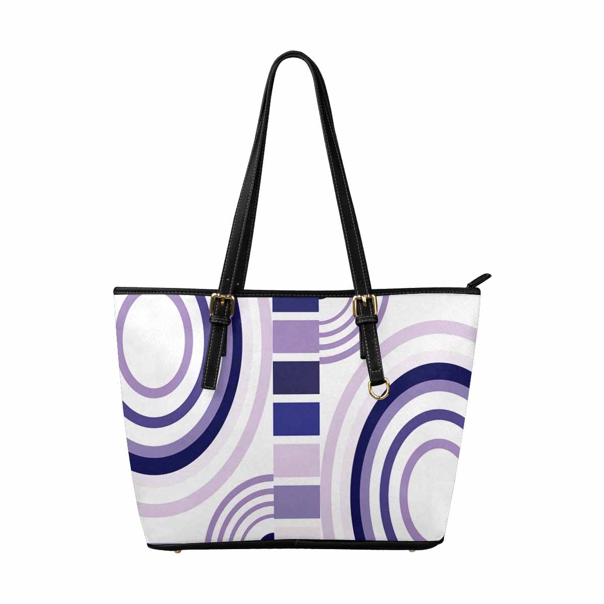 Large Leather Tote Shoulder Bag in multicolor, showcasing its spacious design and adjustable shoulder straps.