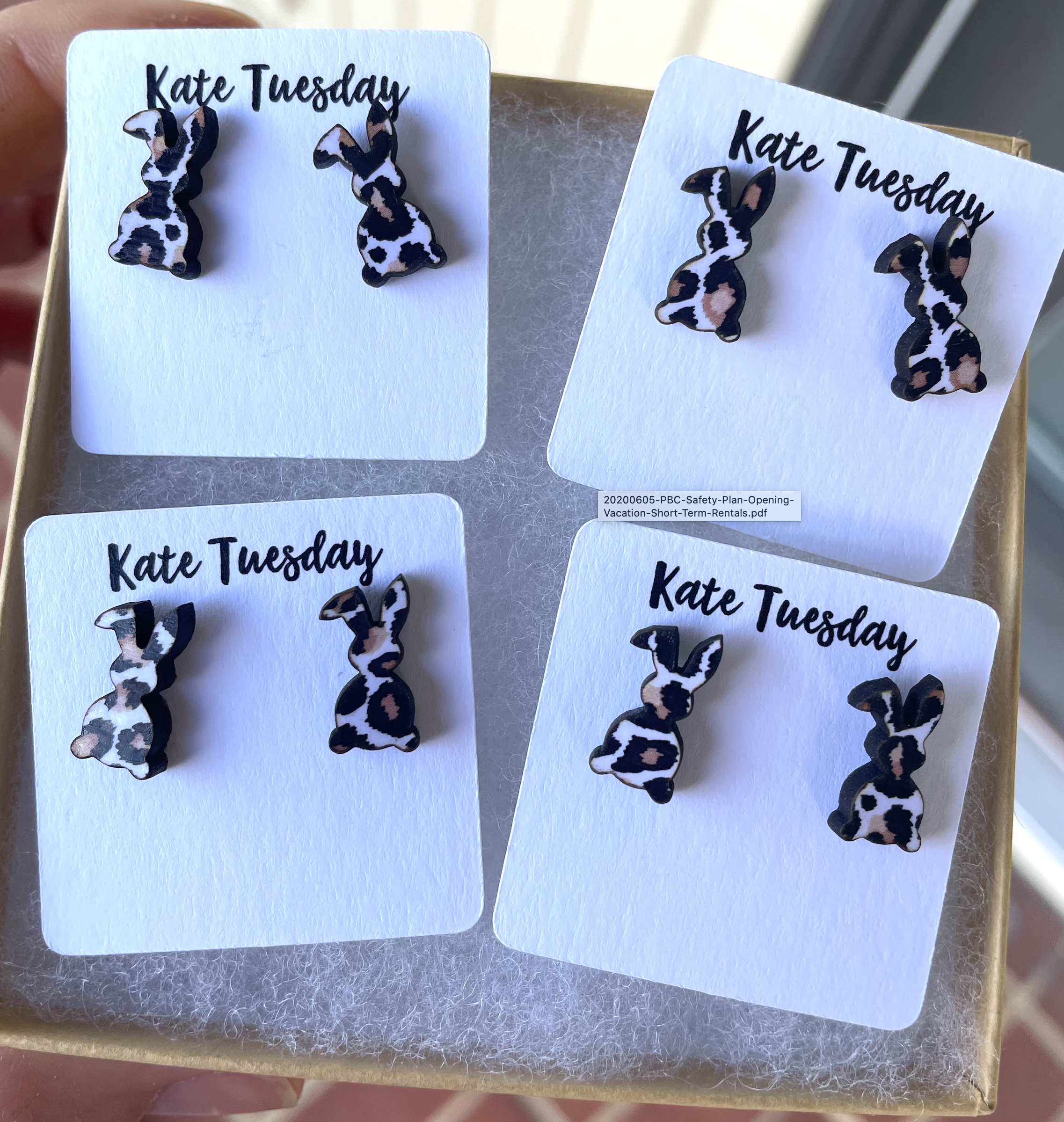 Leopard Easter Bunny Earrings featuring a playful design with leopard print and bunny motifs, perfect for Easter celebrations.