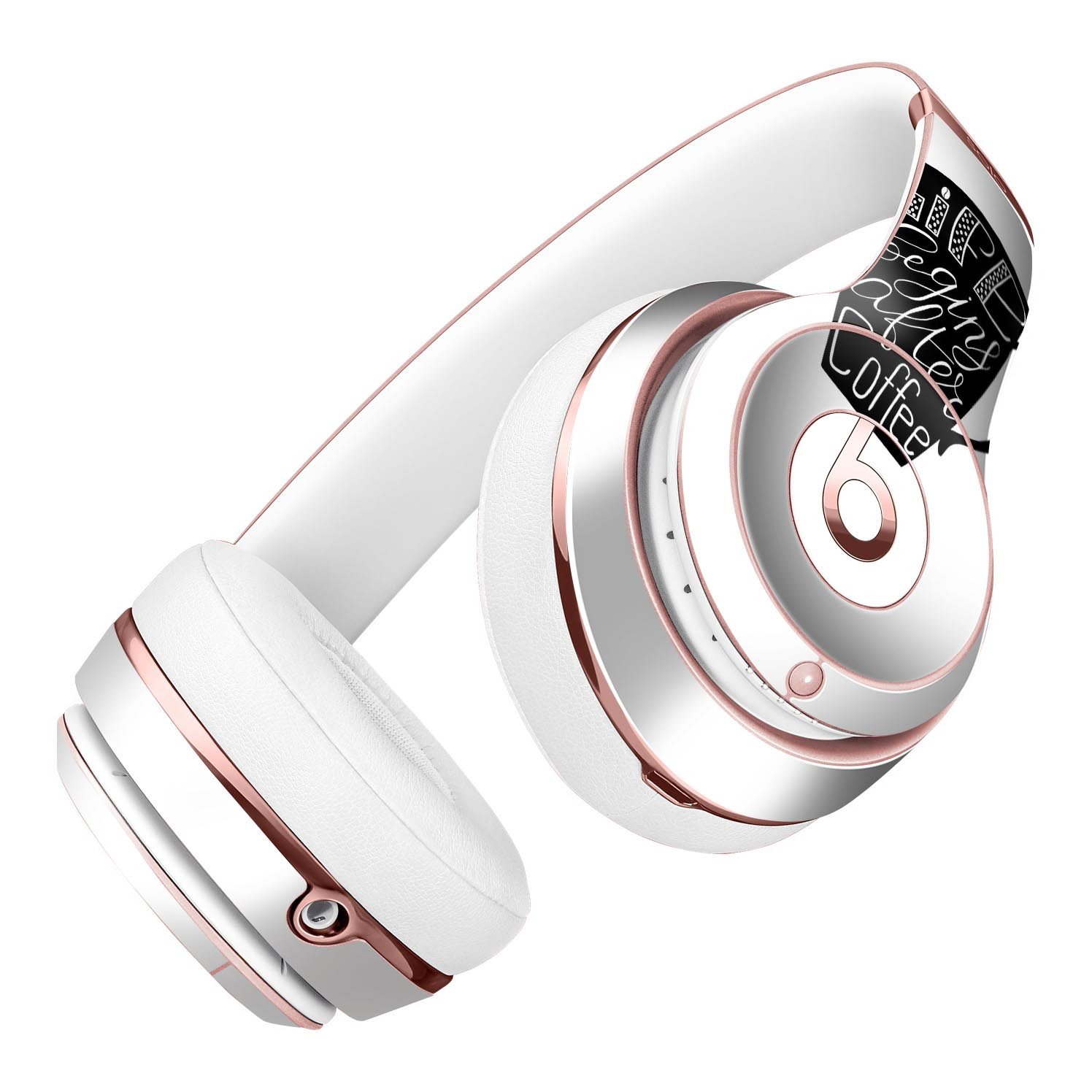 Life Begins After Coffee Full-Body Skin Kit for Beats by Dre Solo 3 Wireless Headphones, showcasing vibrant design and premium vinyl material.