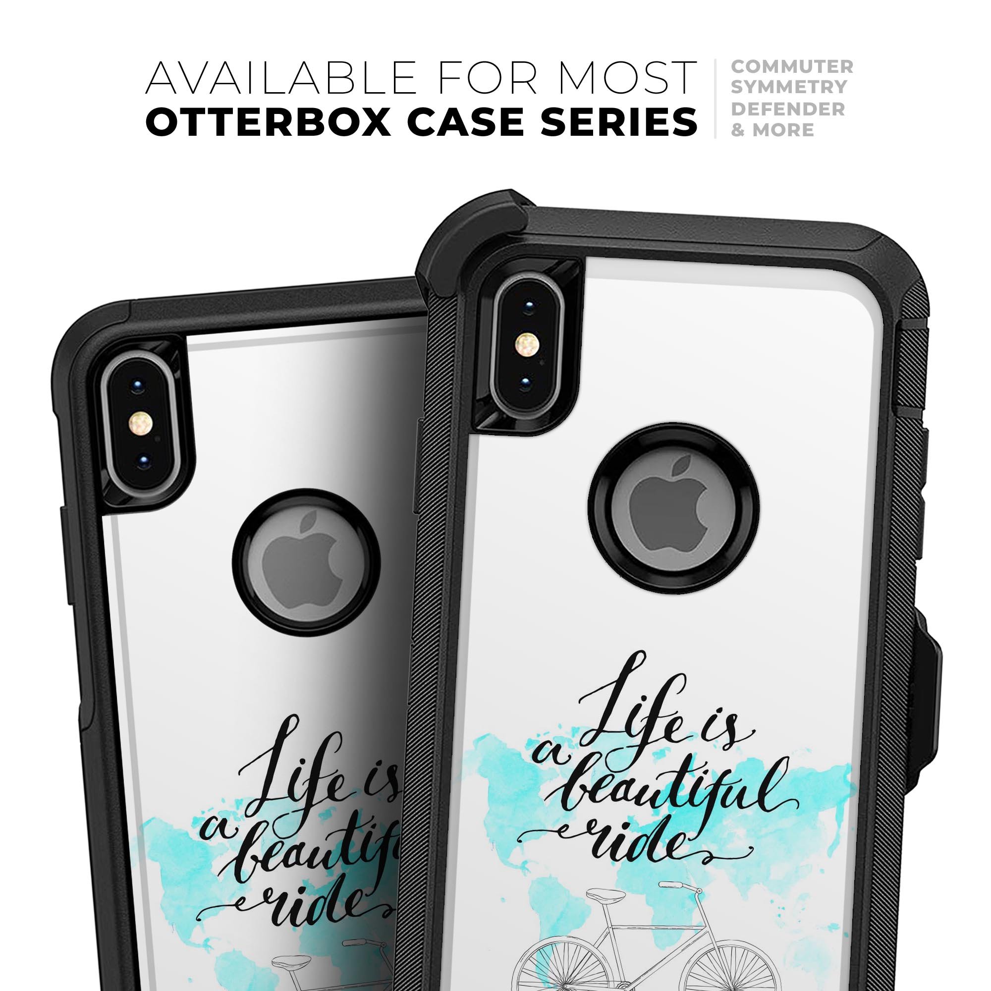 Life is a Beautiful Ride v2 Skin Kit for iPhone OtterBox Cases featuring vibrant graphics and a sleek design.