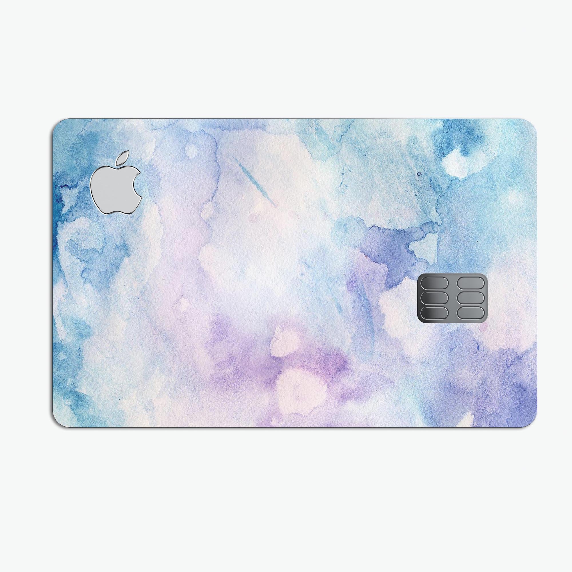Light Blue 3 Absorbed Watercolor Texture decal for Apple Card, showcasing a vibrant watercolor design with a premium finish.