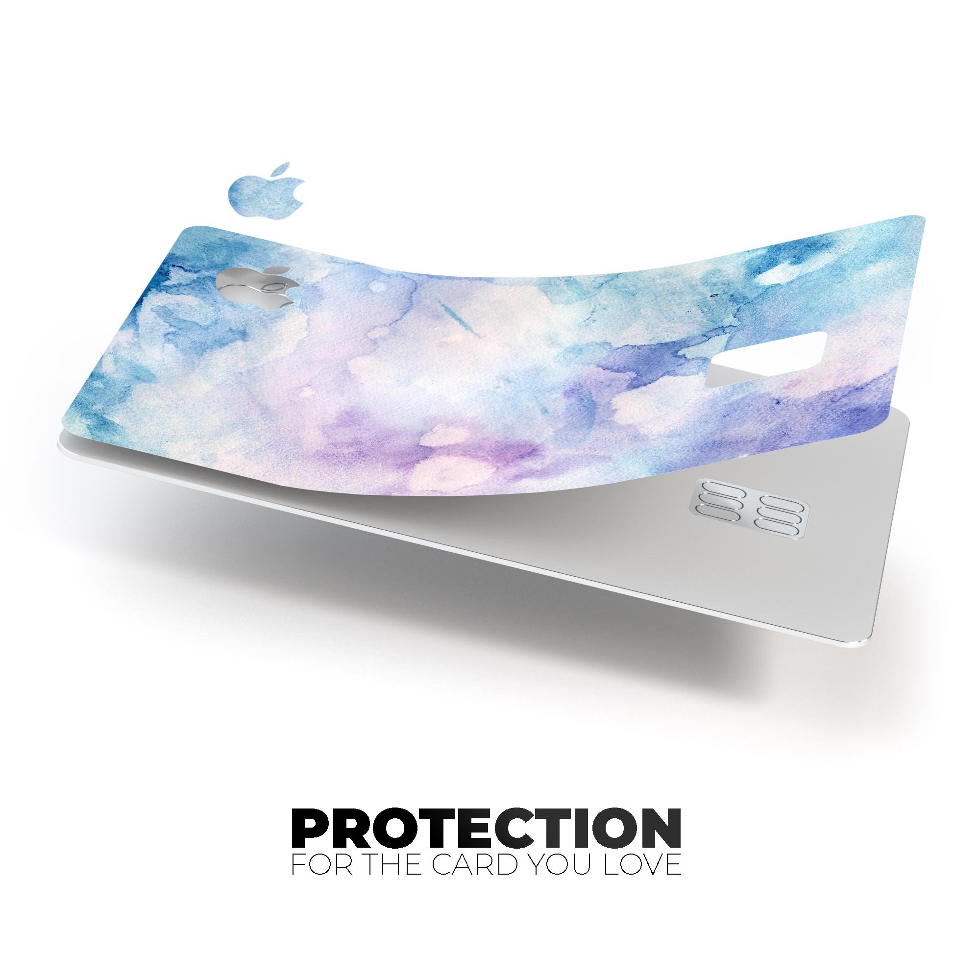 Light Blue 3 Absorbed Watercolor Texture decal for Apple Card, showcasing a vibrant watercolor design with a premium finish.