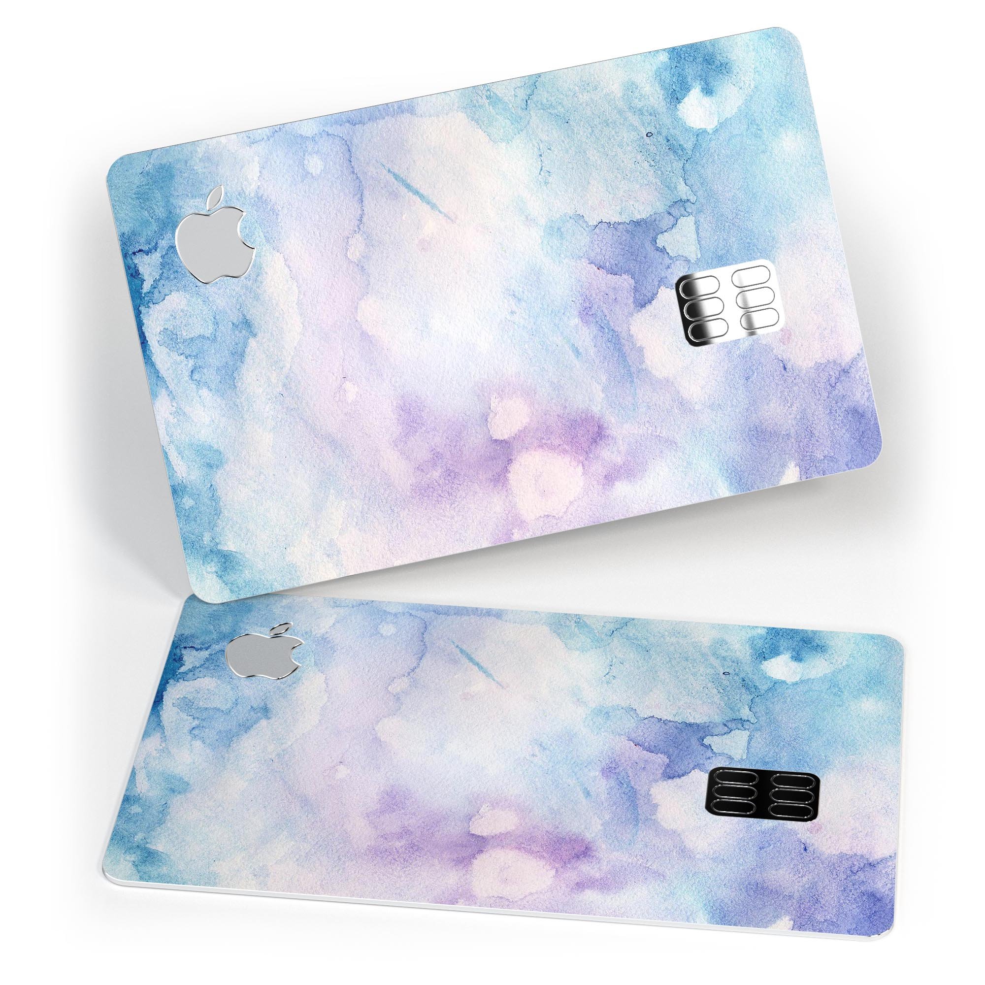 Light Blue 3 Absorbed Watercolor Texture decal for Apple Card, showcasing a vibrant watercolor design with a premium finish.