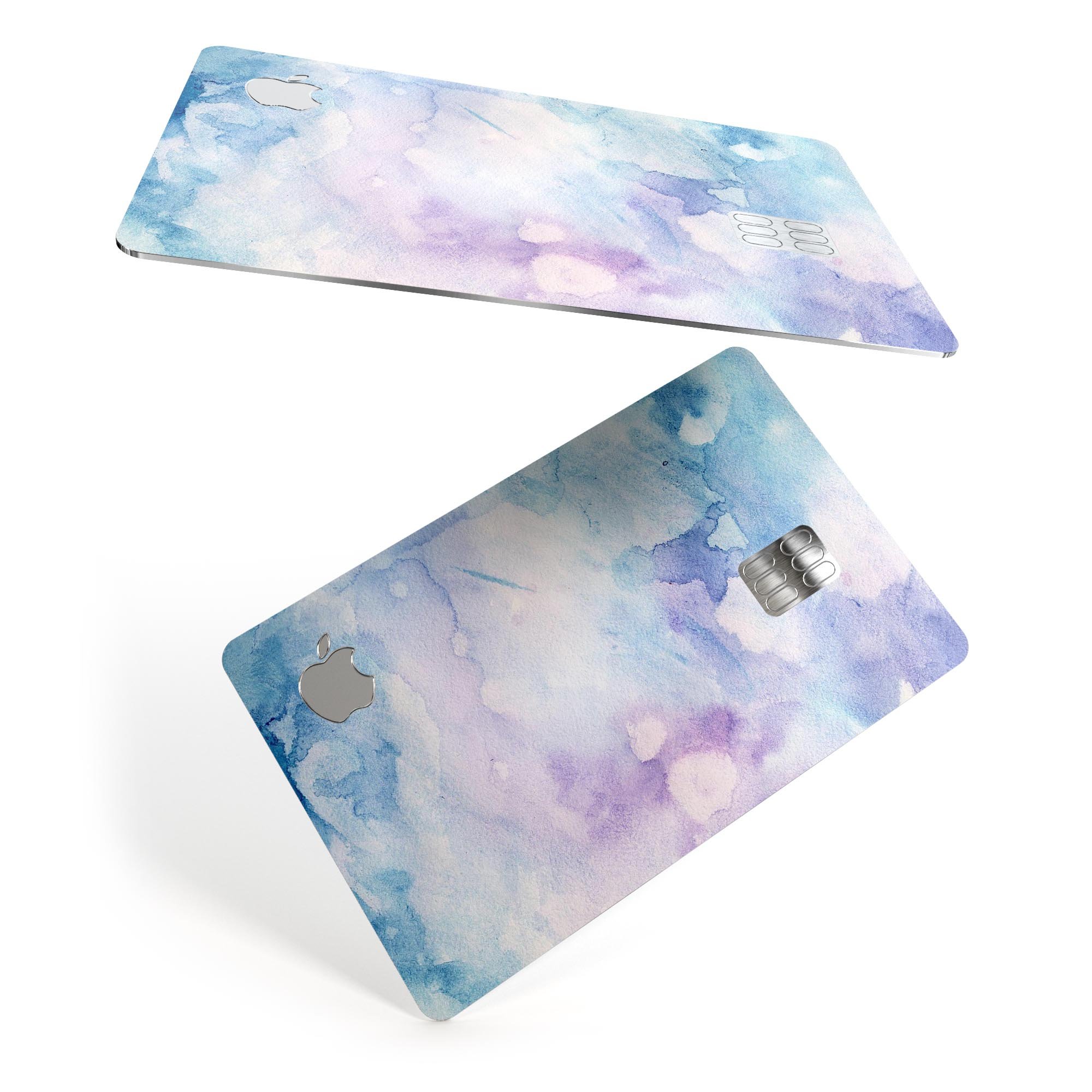 Light Blue 3 Absorbed Watercolor Texture decal for Apple Card, showcasing a vibrant watercolor design with a premium finish.