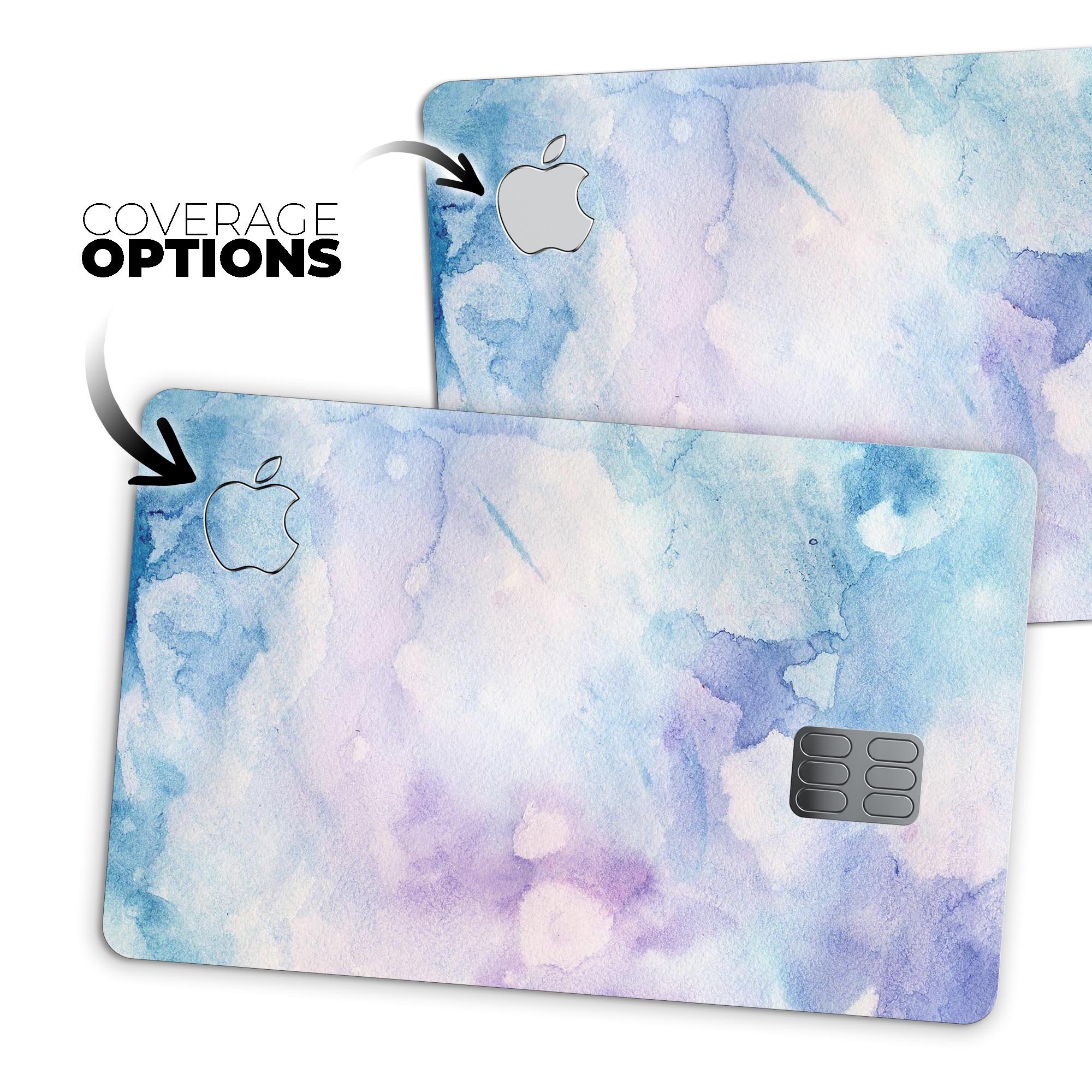 Light Blue 3 Absorbed Watercolor Texture decal for Apple Card, showcasing a vibrant watercolor design with a premium finish.