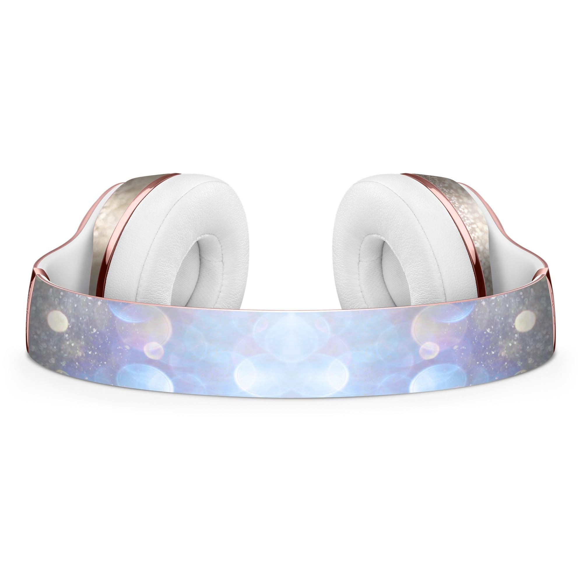 Light Blue and Tan Unfocused Orbs of Light Skin Kit for Beats by Dre Solo 3 Wireless Headphones, showcasing vibrant colors and design.