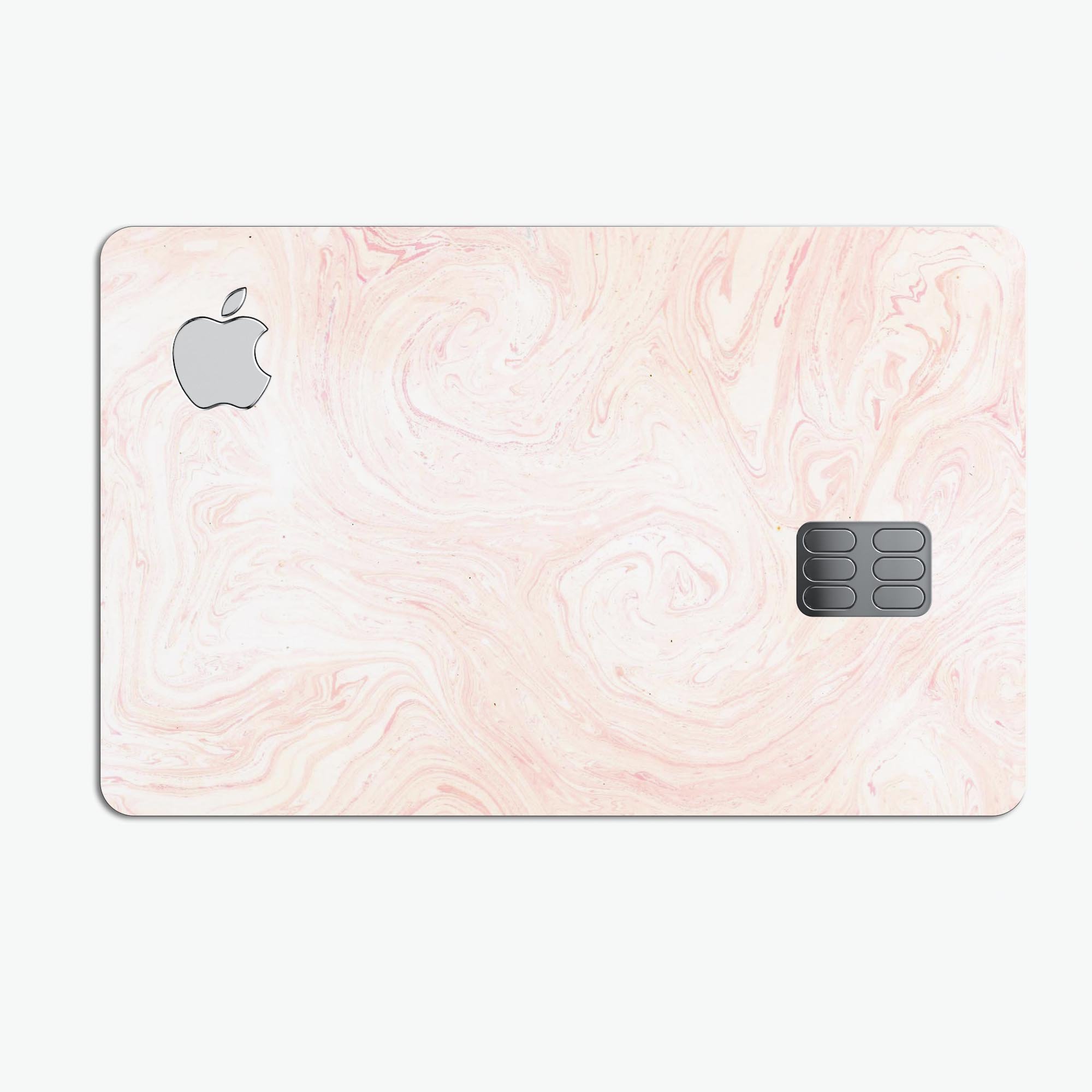 Light Coral Textured Marble decal skin for Apple Card, showcasing a premium protective design with a marble texture.