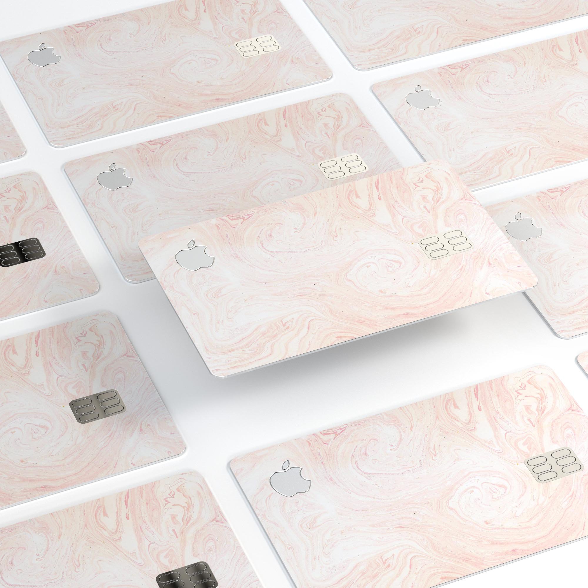 Light Coral Textured Marble decal skin for Apple Card, showcasing a premium protective design with a marble texture.