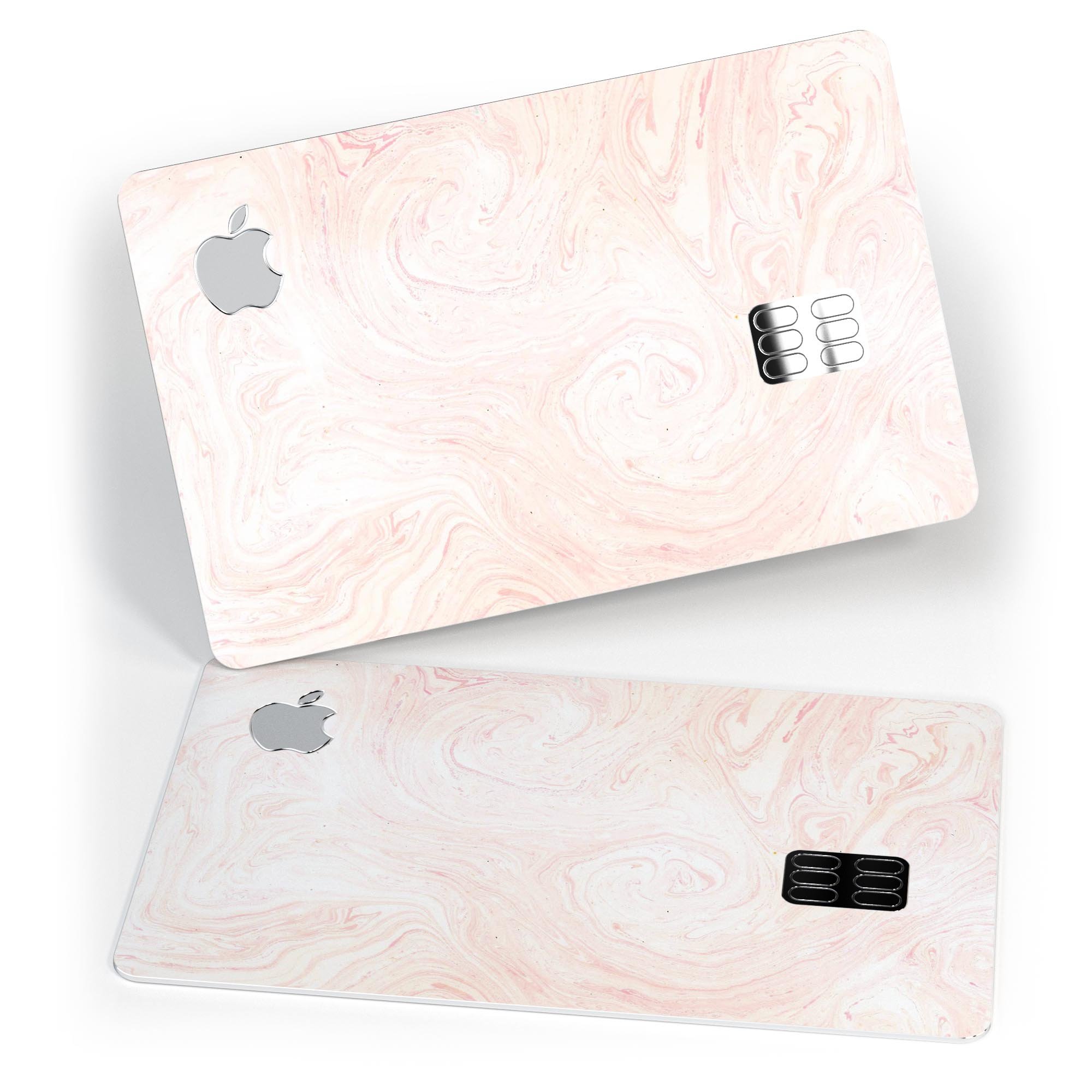 Light Coral Textured Marble decal skin for Apple Card, showcasing a premium protective design with a marble texture.