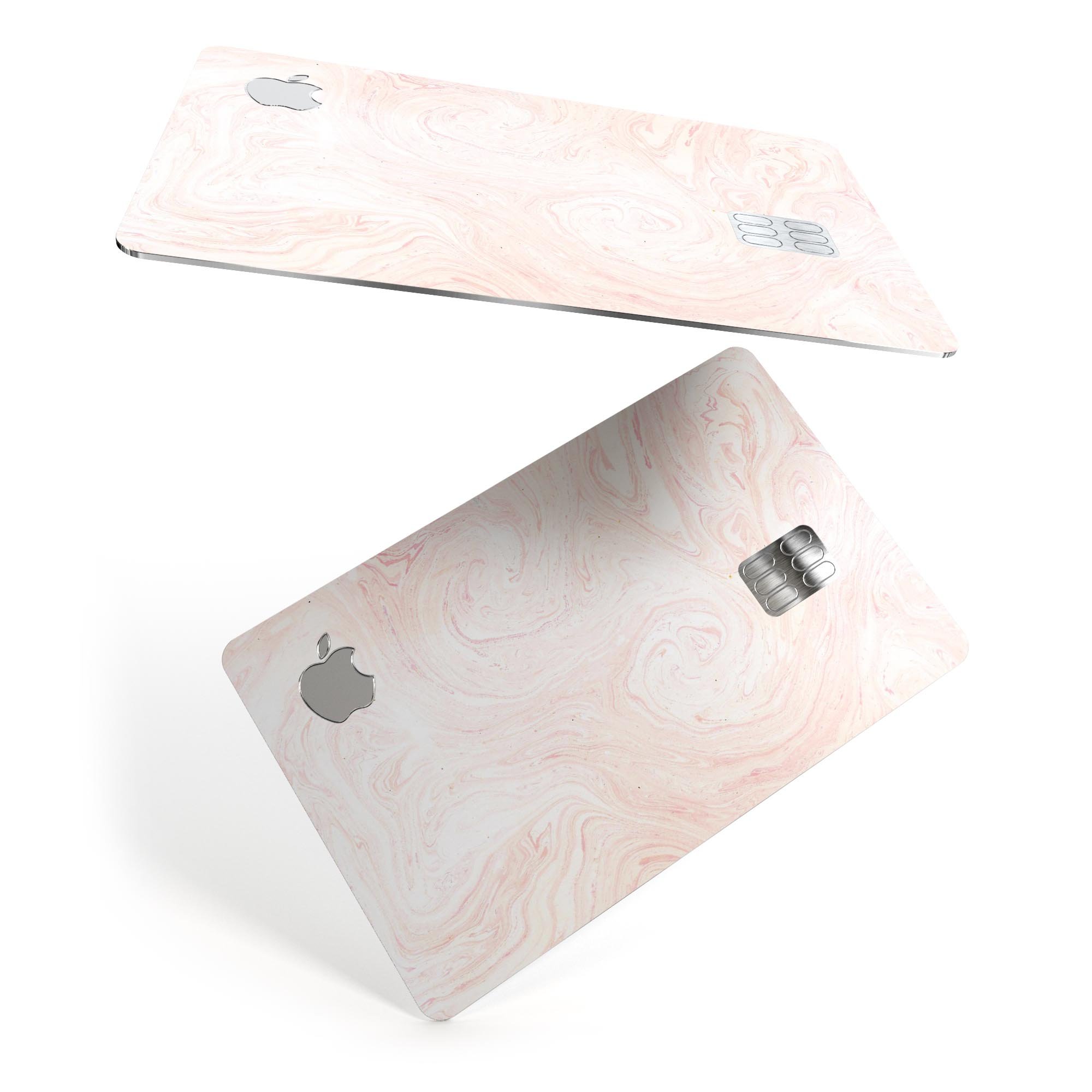 Light Coral Textured Marble decal skin for Apple Card, showcasing a premium protective design with a marble texture.