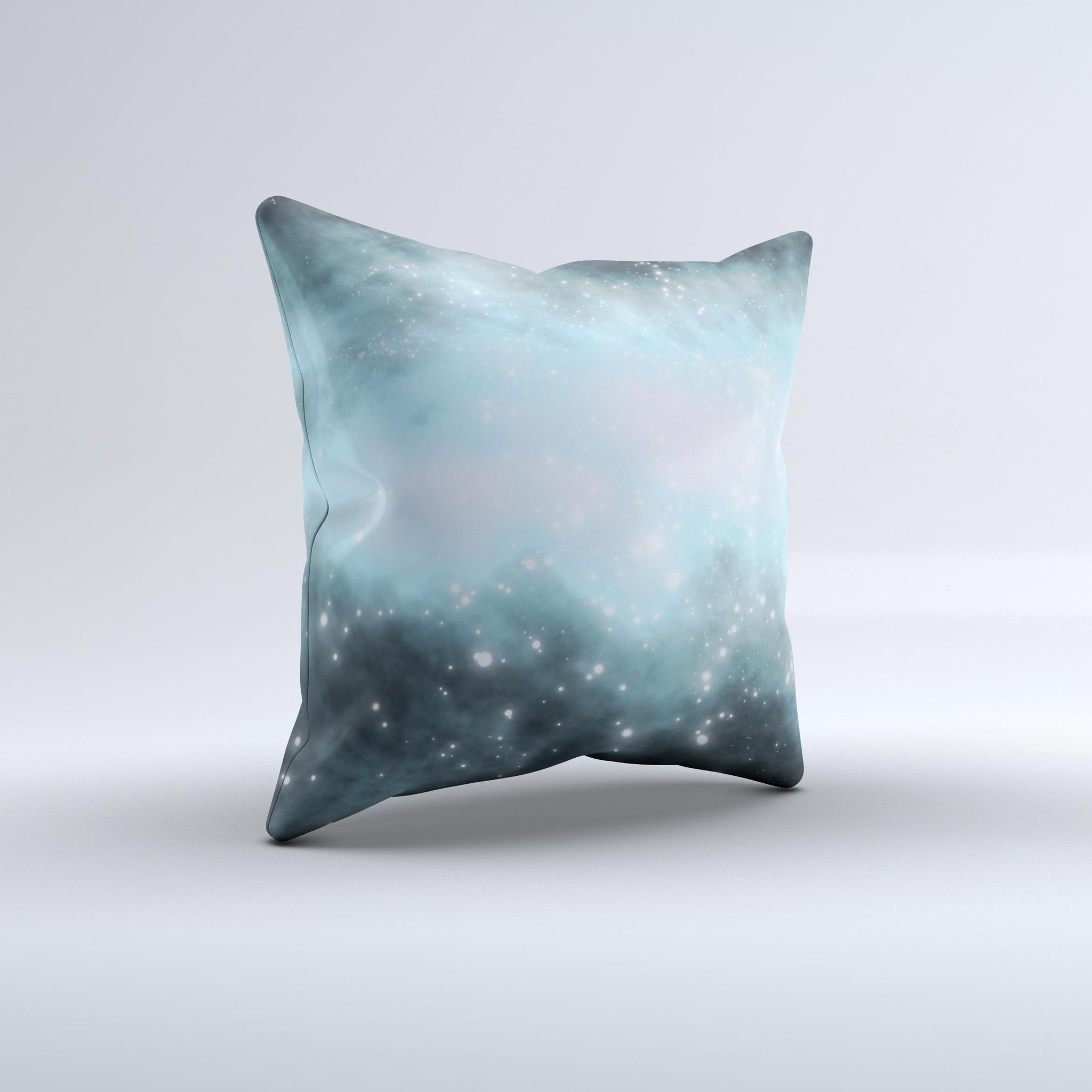 Light Dark Blue Space Ink-Fuzed Decorative Throw Pillow featuring a unique design, handcrafted in Virginia with high-quality materials.