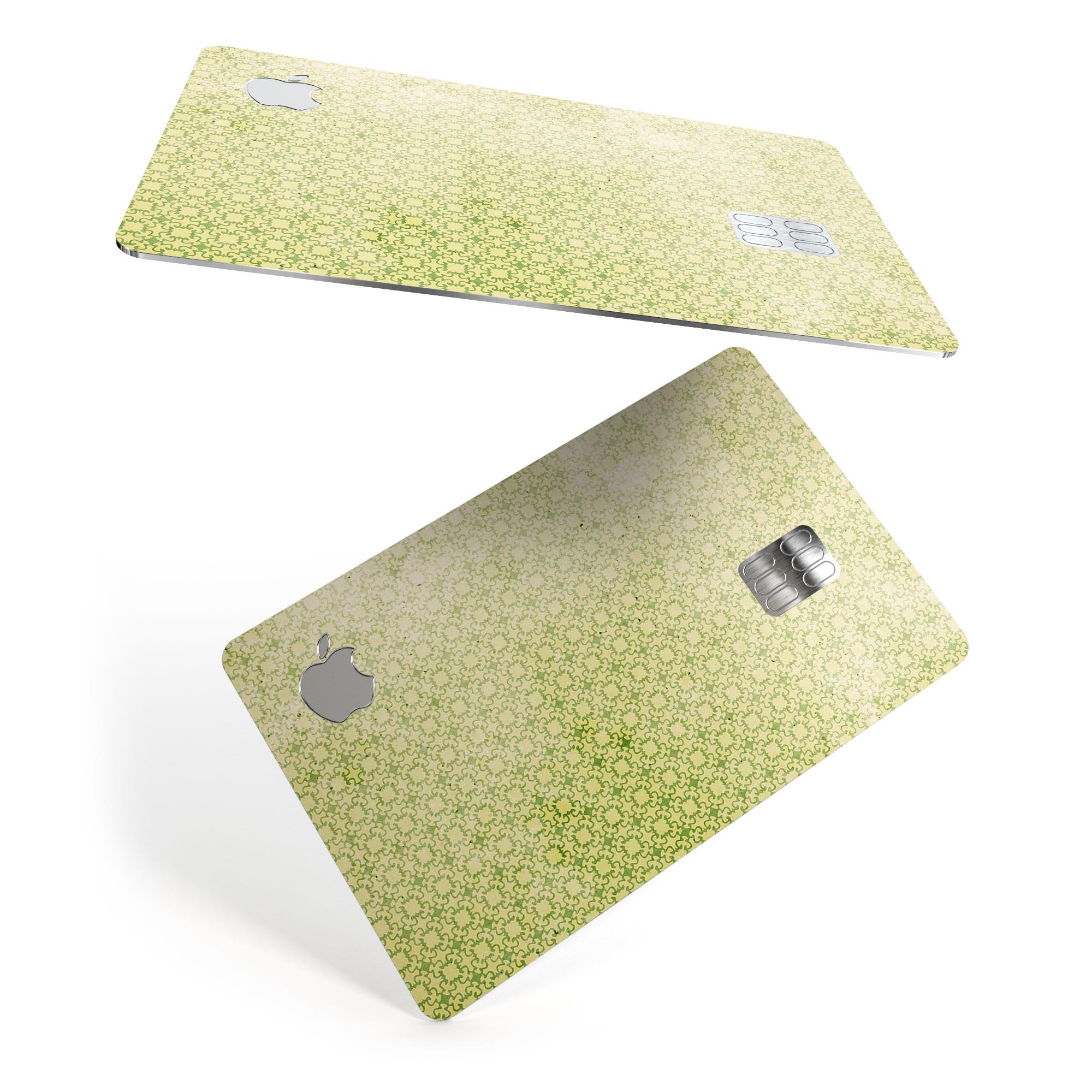 Light Green Grunge Micro Square Pattern decal for Apple Card, showcasing a stylish design and premium vinyl material.