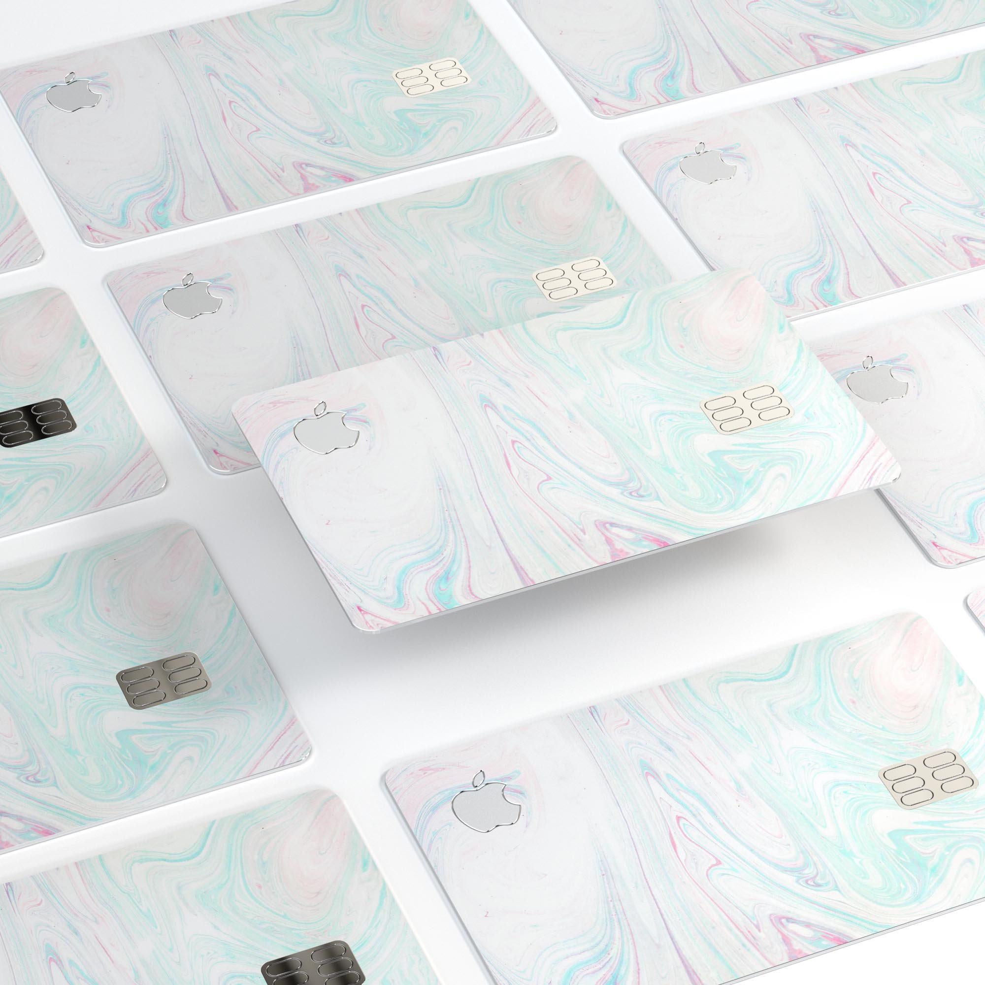 Light Mixtured Textured Marble decal skin for Apple Card, showcasing its premium design and protective features.