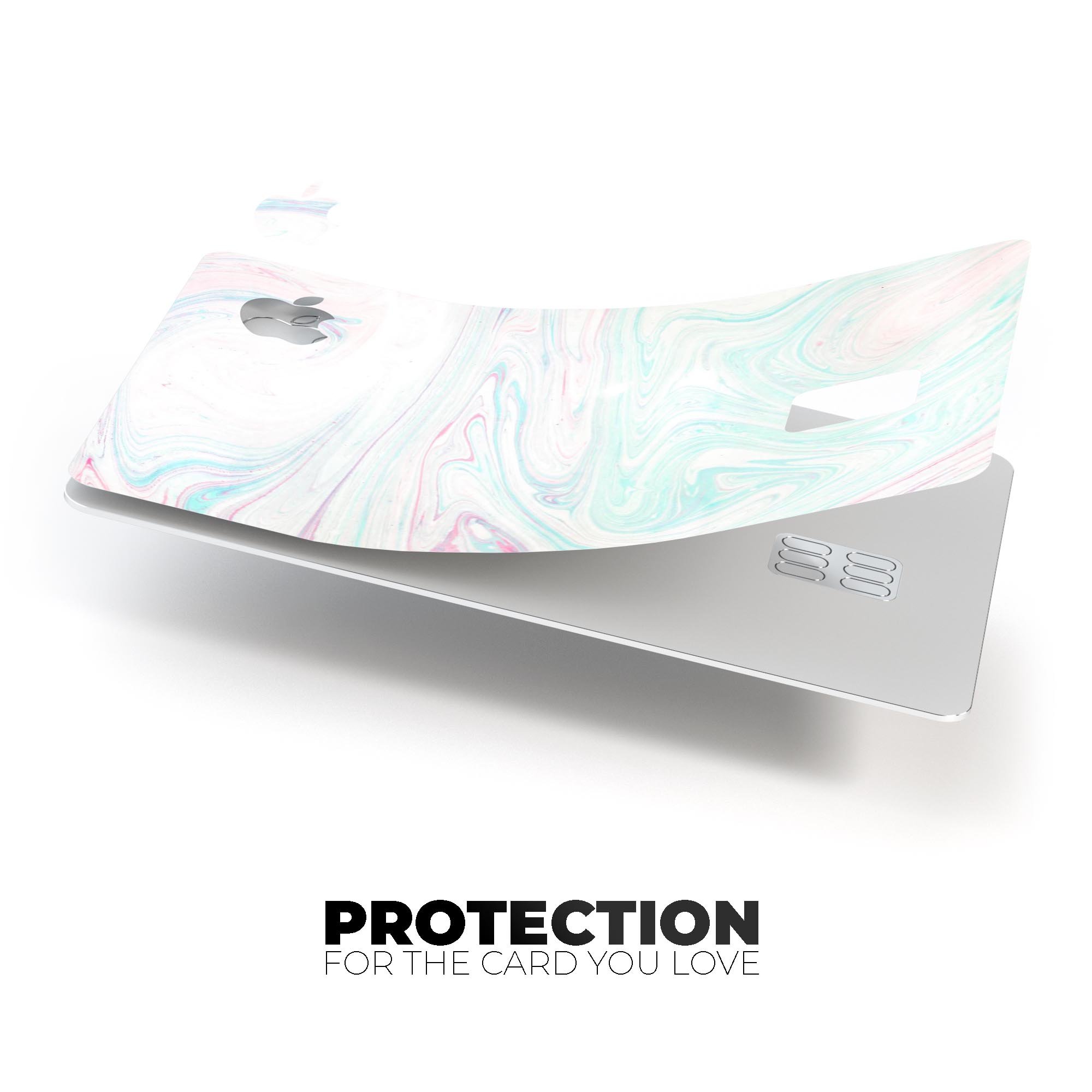 Light Mixtured Textured Marble decal skin for Apple Card, showcasing its premium design and protective features.