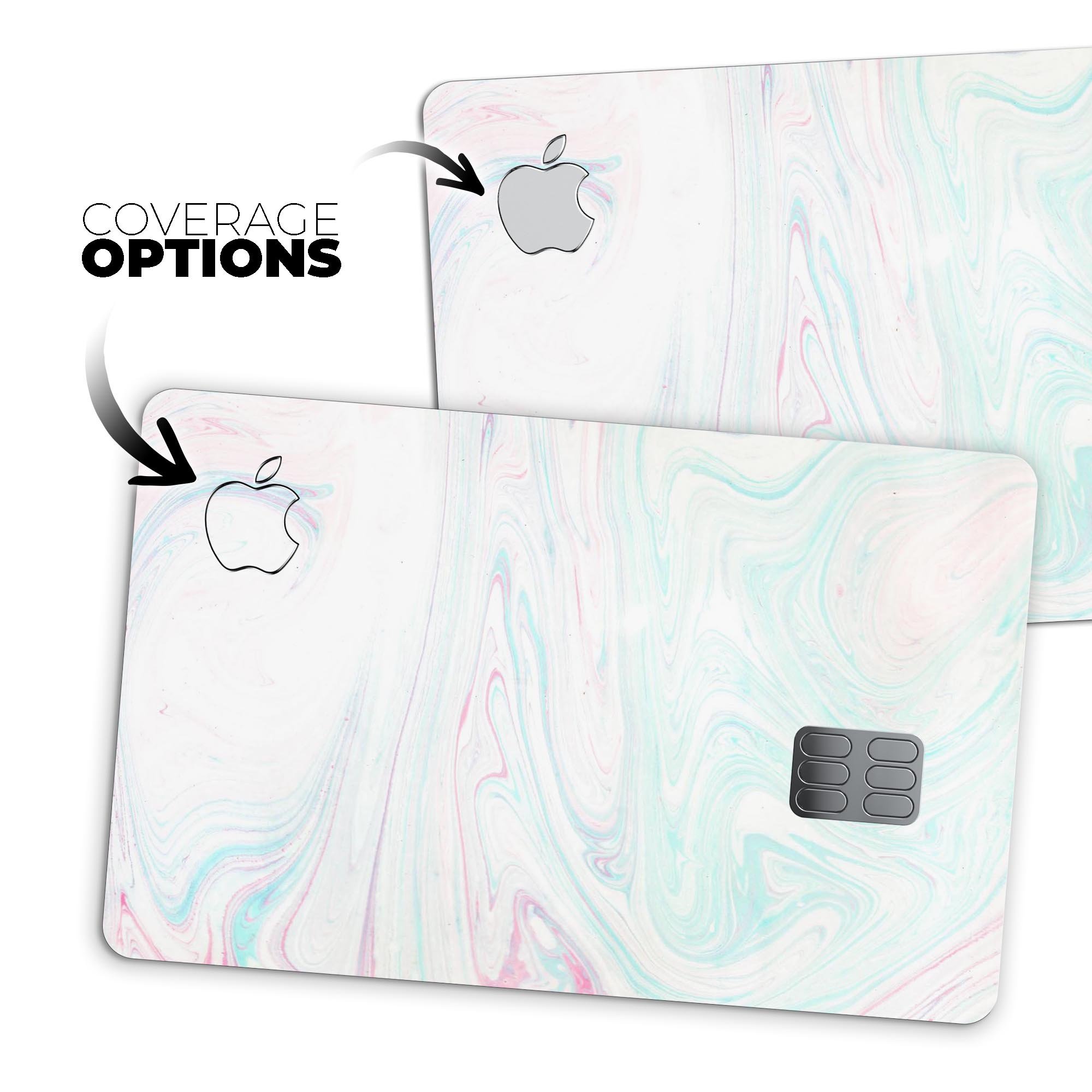 Light Mixtured Textured Marble decal skin for Apple Card, showcasing its premium design and protective features.