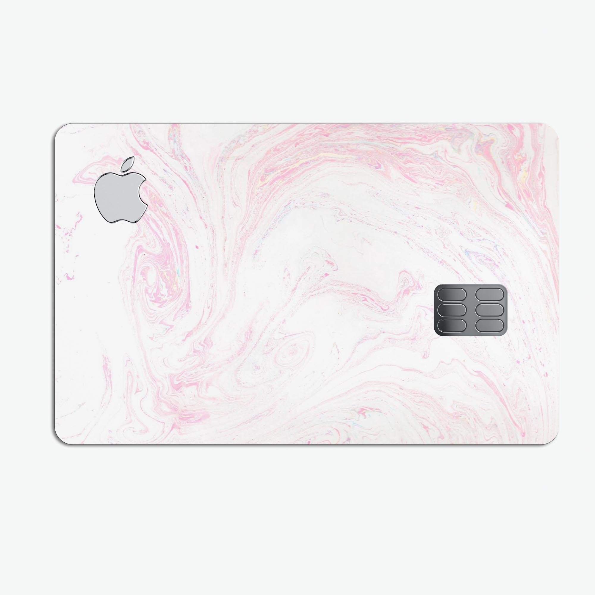 Light Pink Textured Marble skin decal for Apple Card, showcasing a stylish and protective design.