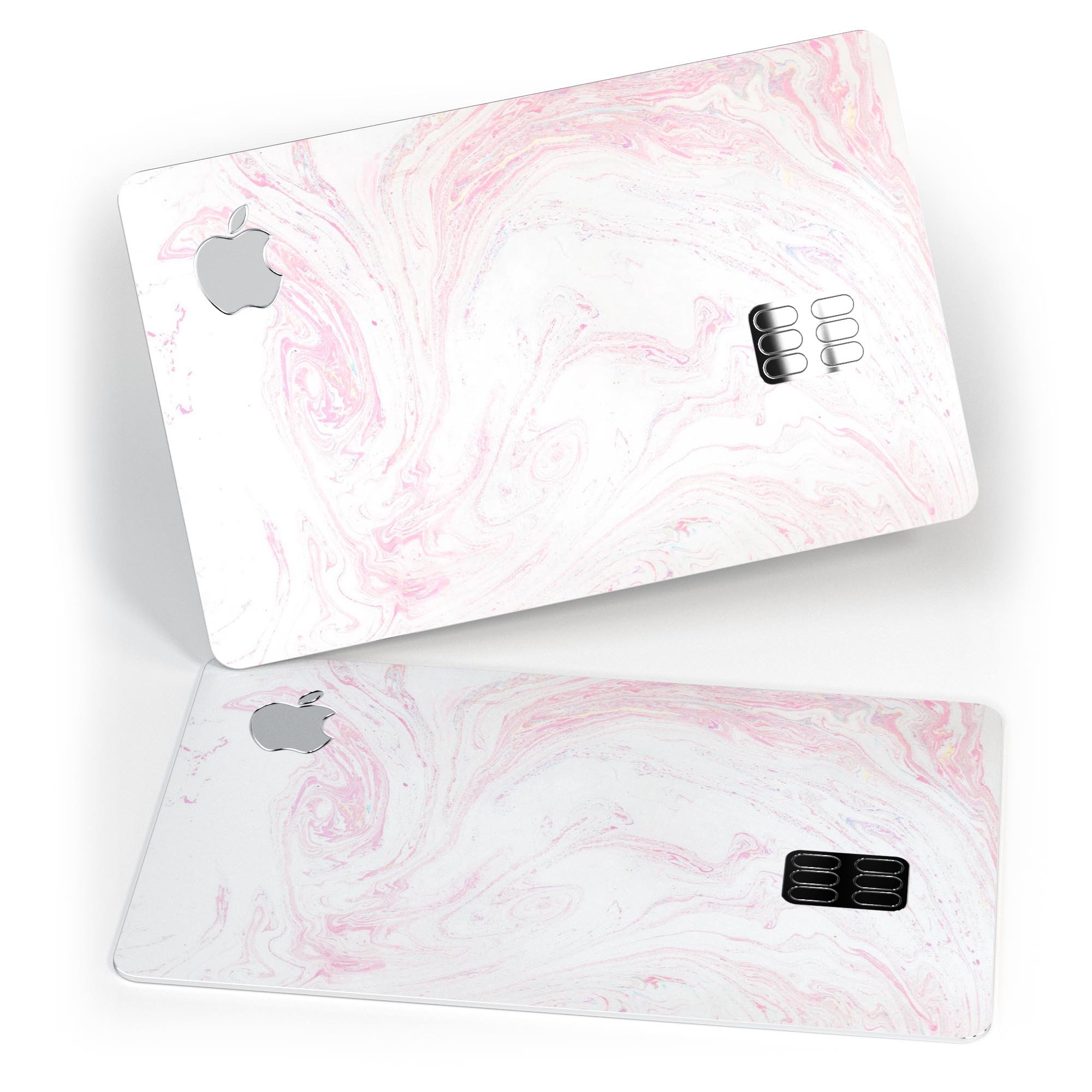 Light Pink Textured Marble skin decal for Apple Card, showcasing a stylish and protective design.