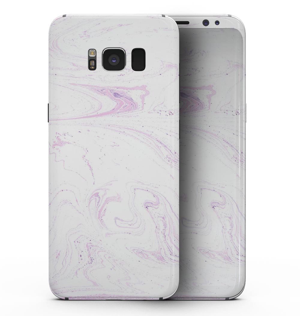Light Purple Textured Marble skin for Samsung Galaxy S8, showcasing a stylish design that protects the device while enhancing its appearance.