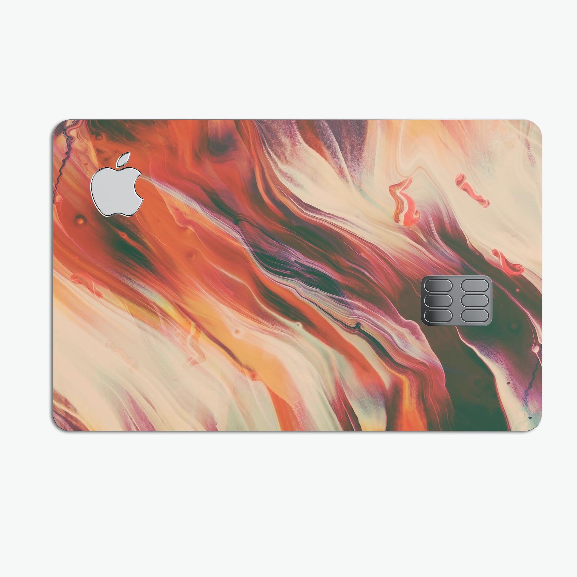 Liquid Abstract Paint Remix V1 skin for Apple Card, showcasing vibrant colors and premium vinyl material.
