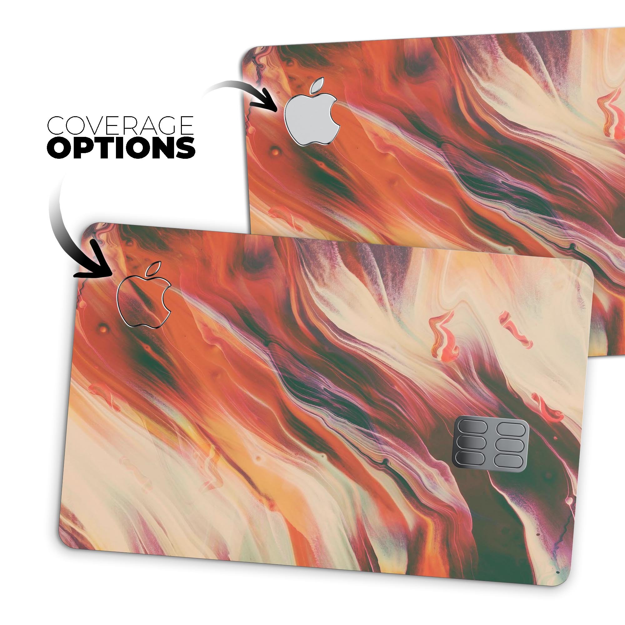 Liquid Abstract Paint Remix V1 skin for Apple Card, showcasing vibrant colors and premium vinyl material.