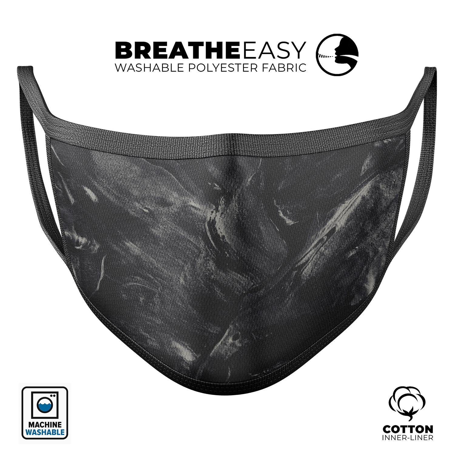 Liquid Abstract Paint Remix V14 face mask, featuring vibrant dye-sublimated design, adjustable ear loops, and made from soft cotton.