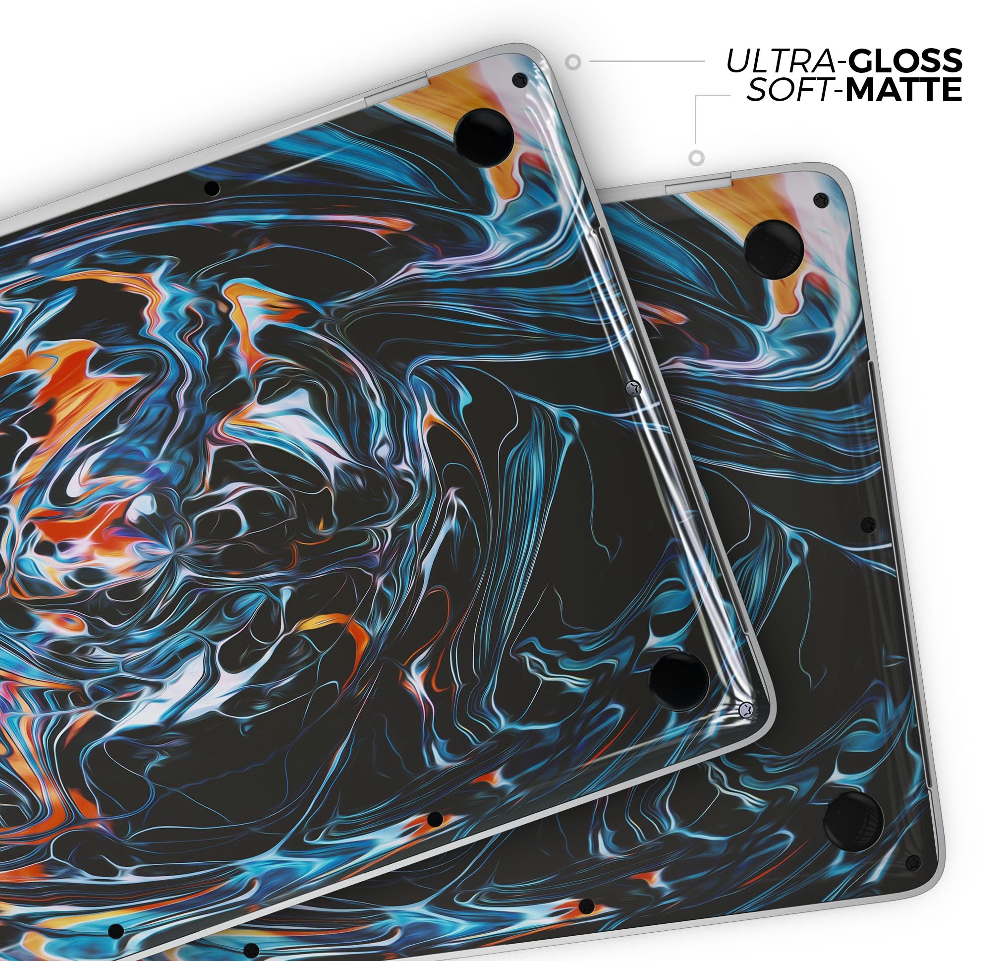Liquid Abstract Paint Remix V2 skin decal wrap kit for MacBook, showcasing vibrant colors and a sleek design.