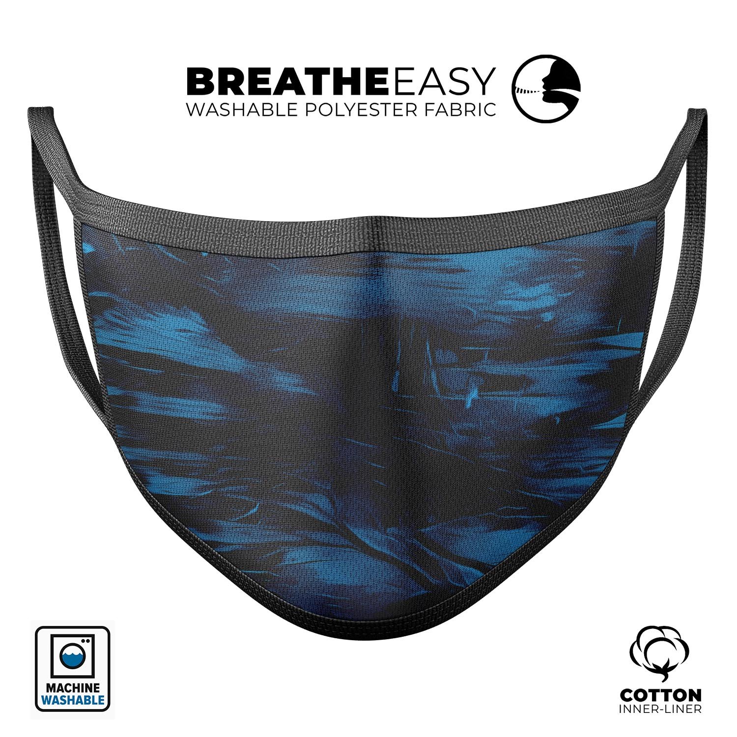 Liquid Abstract Paint Remix V21 unisex mouth cover, featuring vibrant dye-sublimated design, adjustable ear loops, and soft cotton interior.