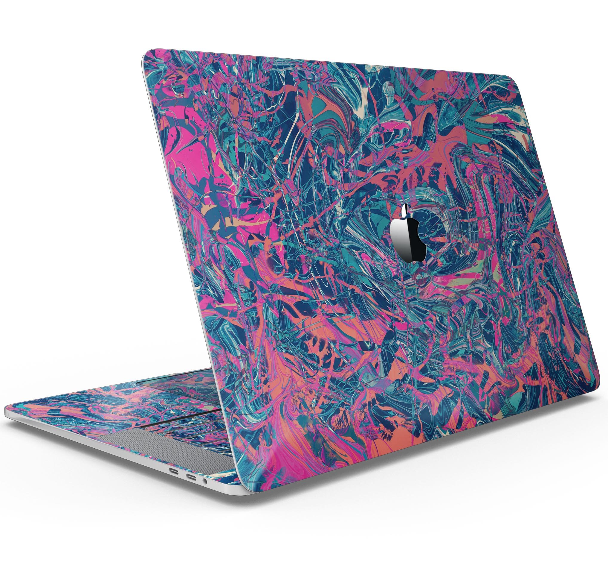 Liquid Abstract Paint Remix V25 skin decal wrap kit for MacBook, showcasing vibrant colors and a sleek design.
