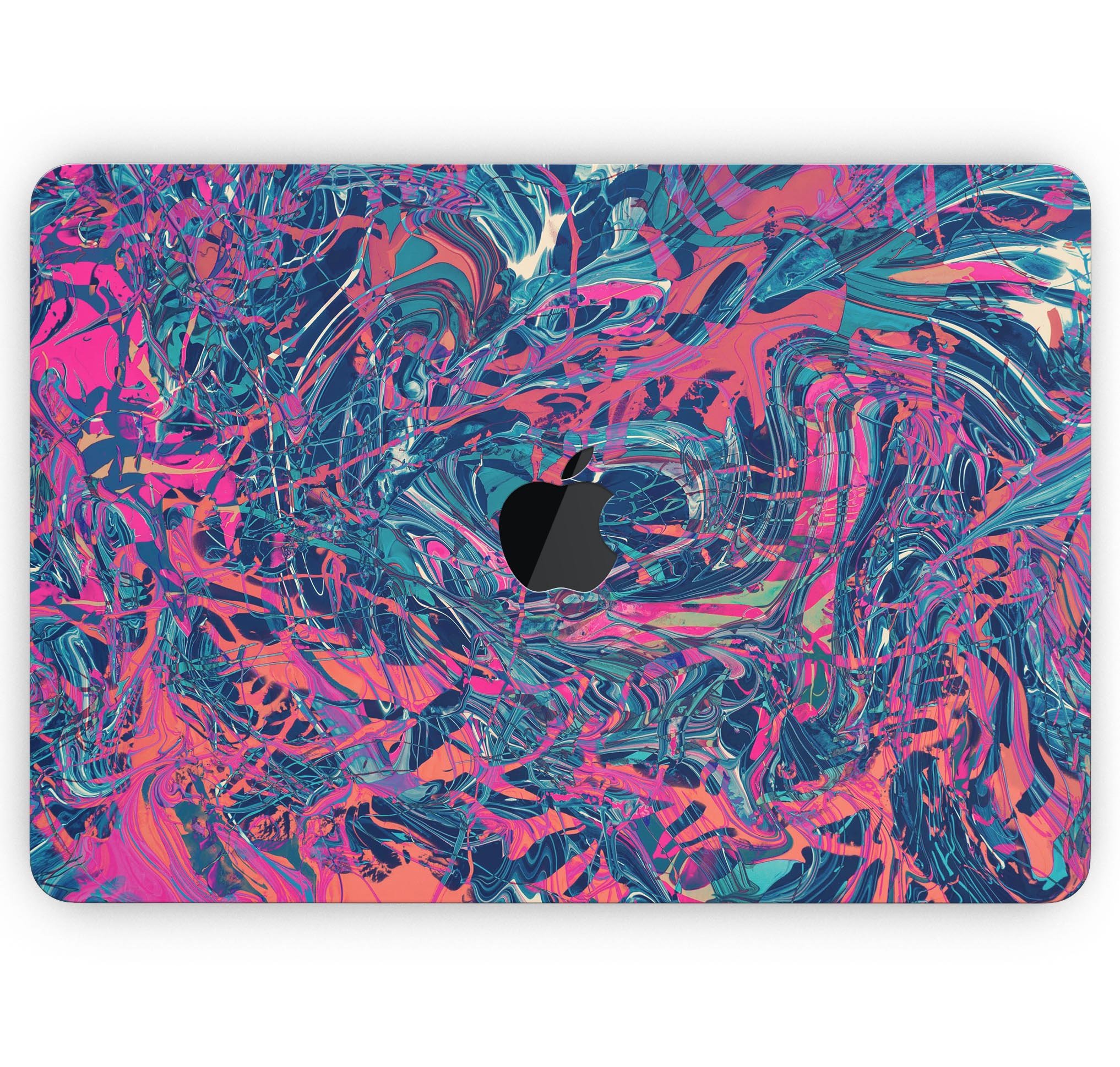 Liquid Abstract Paint Remix V25 skin decal wrap kit for MacBook, showcasing vibrant colors and a sleek design.