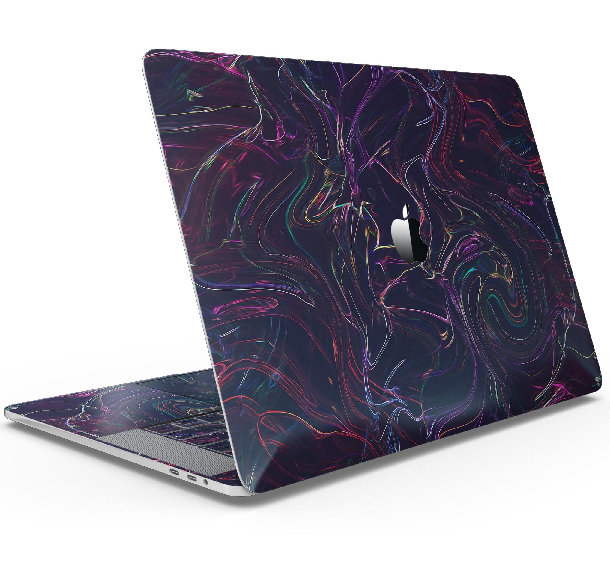 Liquid Abstract Paint Remix V26 skin decal wrap kit for MacBook, showcasing vibrant colors and a sleek design.