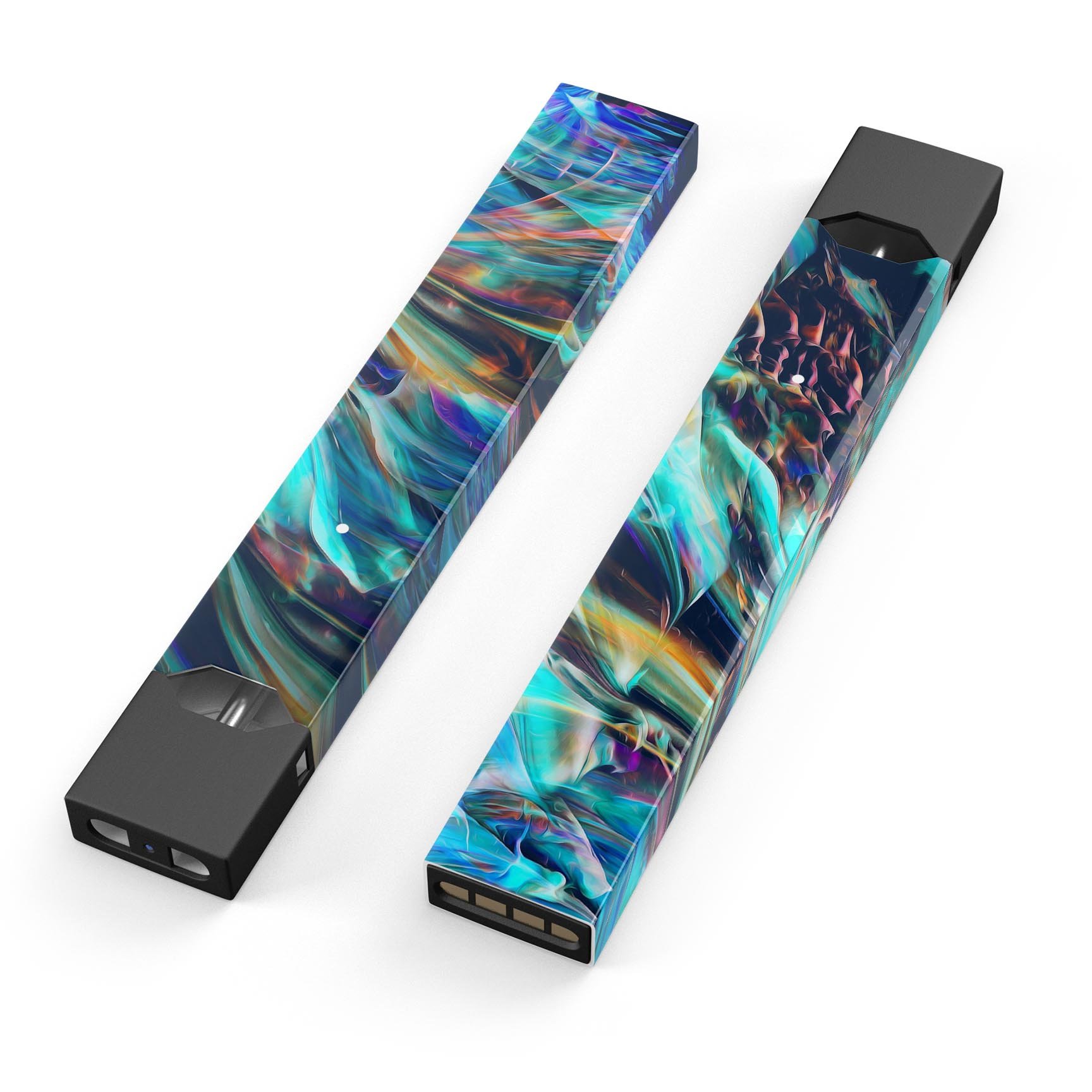 Liquid Abstract Paint Remix V28 skin-wrap for JUUL device, showcasing vibrant colors and a sleek design.