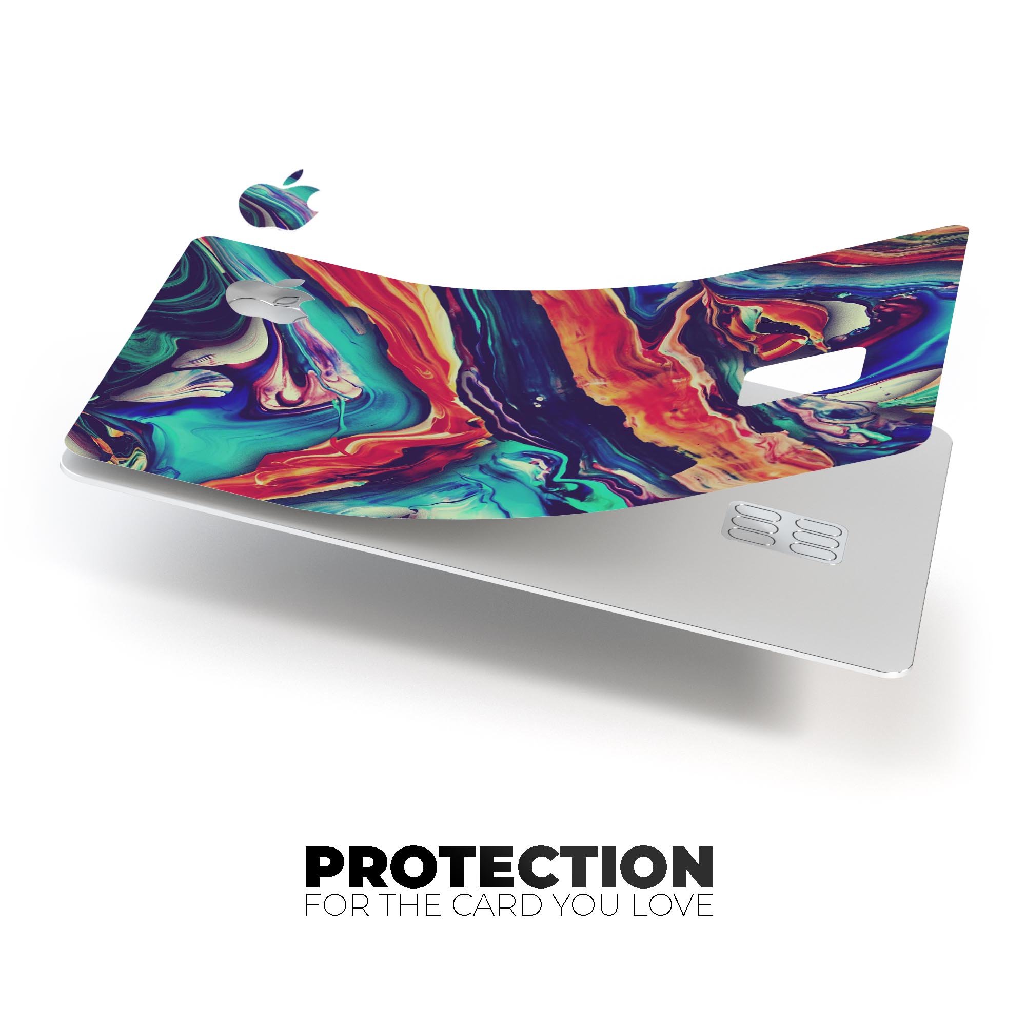 Liquid Abstract Paint Remix V3 skin for Apple Card, showcasing vibrant design and premium vinyl material.