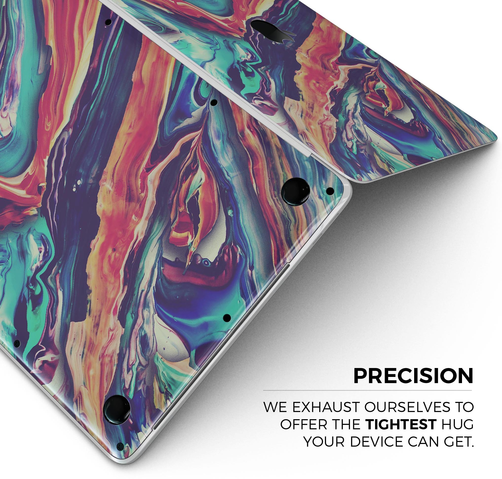 Liquid Abstract Paint Remix V3 skin decal wrap kit for MacBook, showcasing vibrant colors and a sleek design.