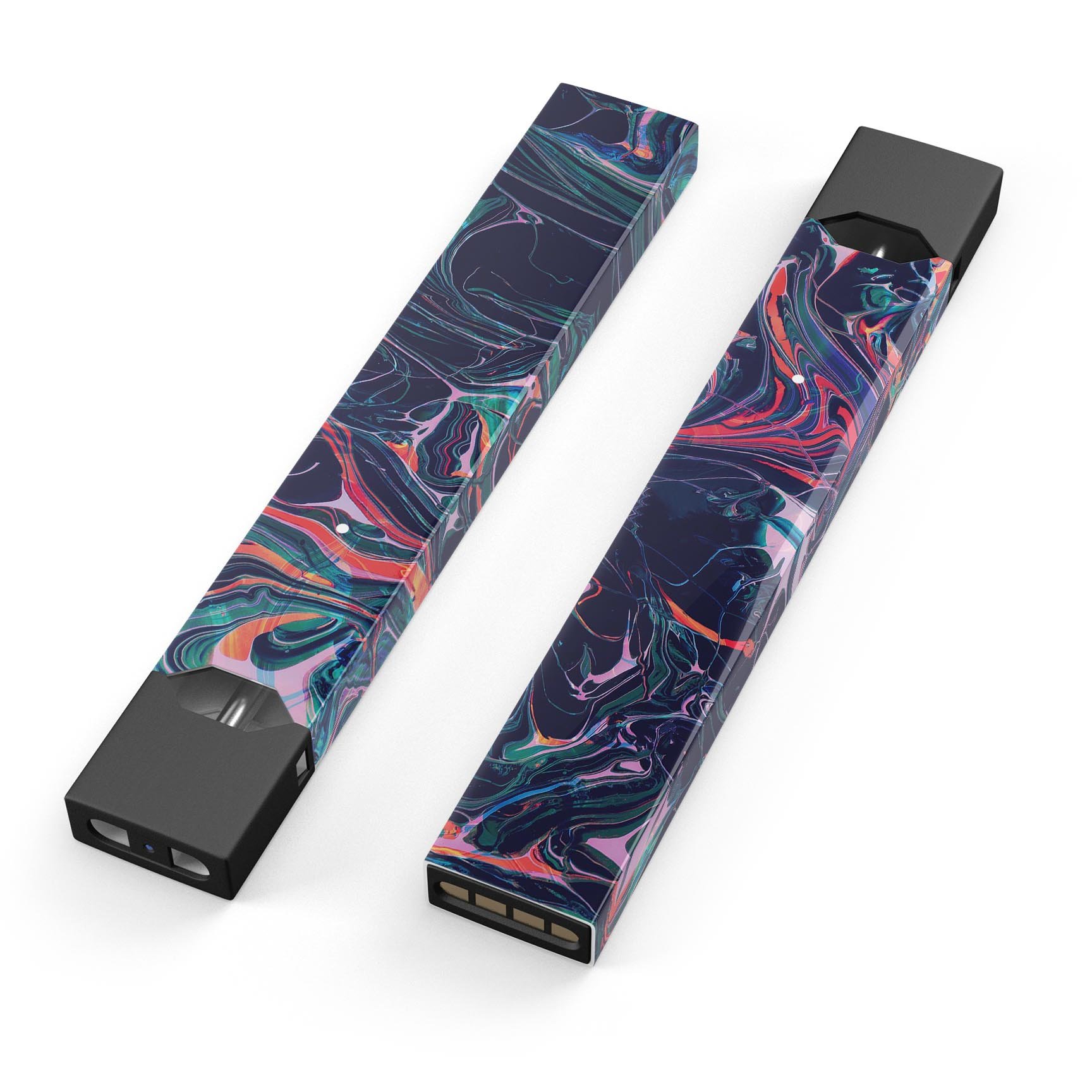 Liquid Abstract Paint Remix V30 skin-wrap for JUUL device, showcasing vibrant abstract design and protective features.